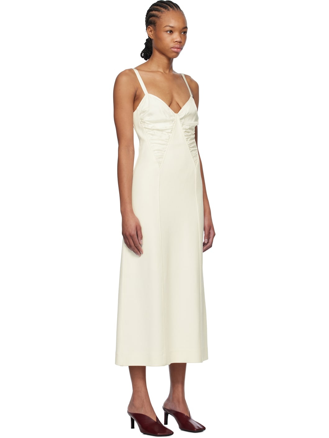 Off-White Sleeveless Midi Dress - 2