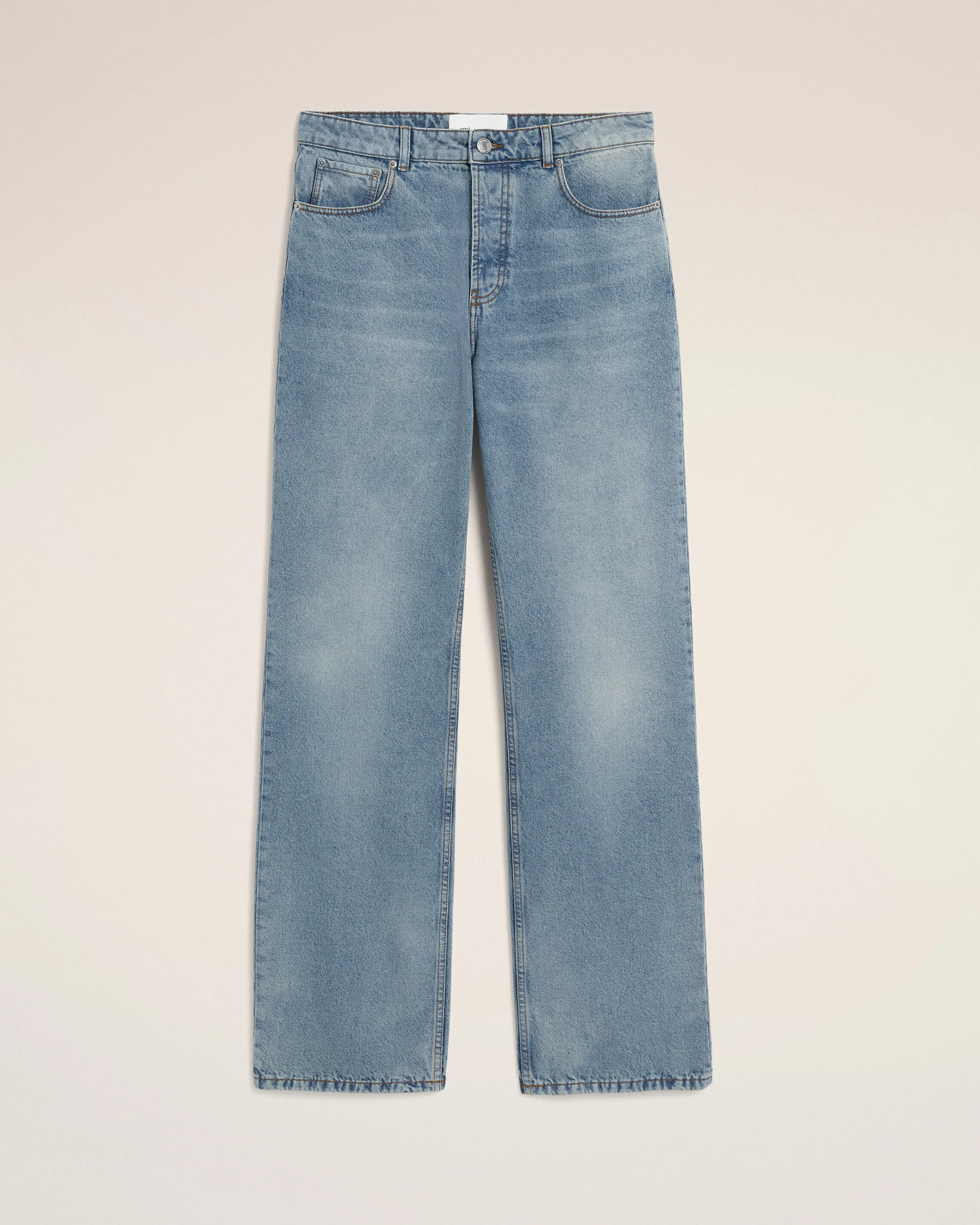 BLUE LARGE-FIT COTTON JEANS - 1