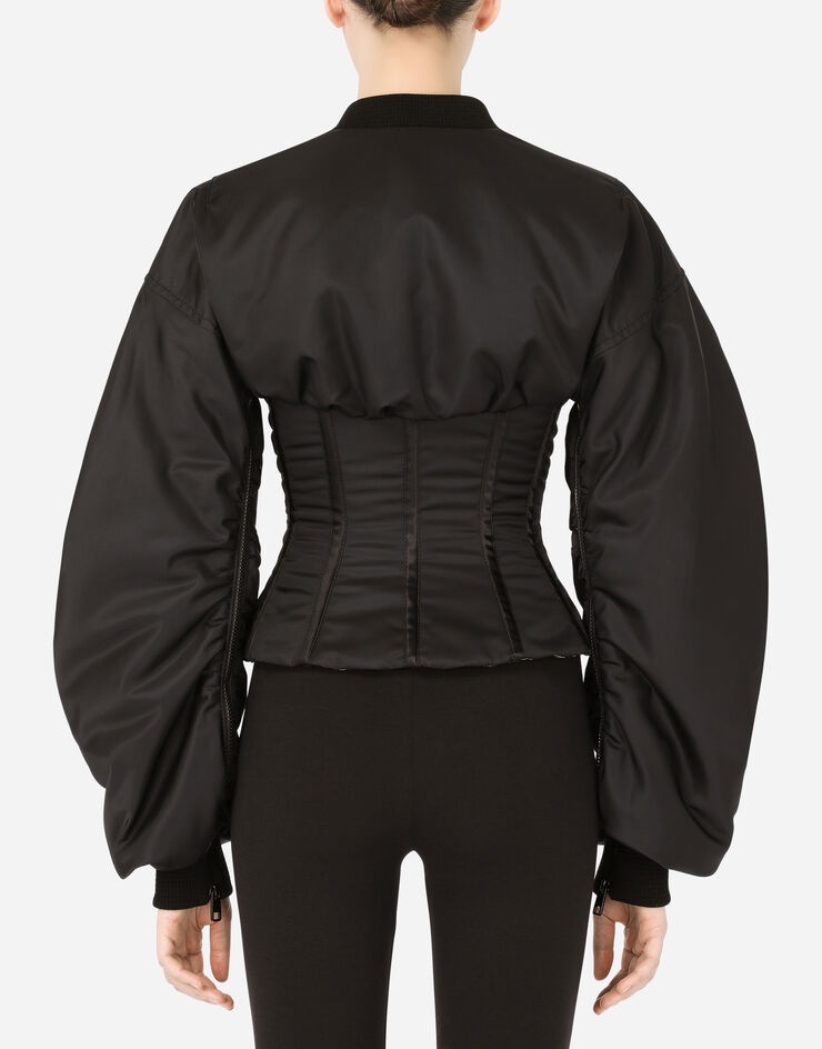 Nylon bomber jacket with bustier details - 3