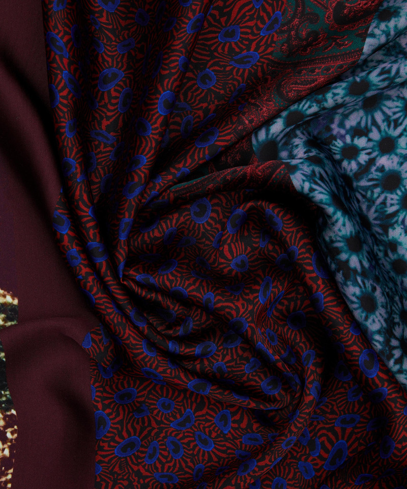 Large Flora Satin Scarf 3