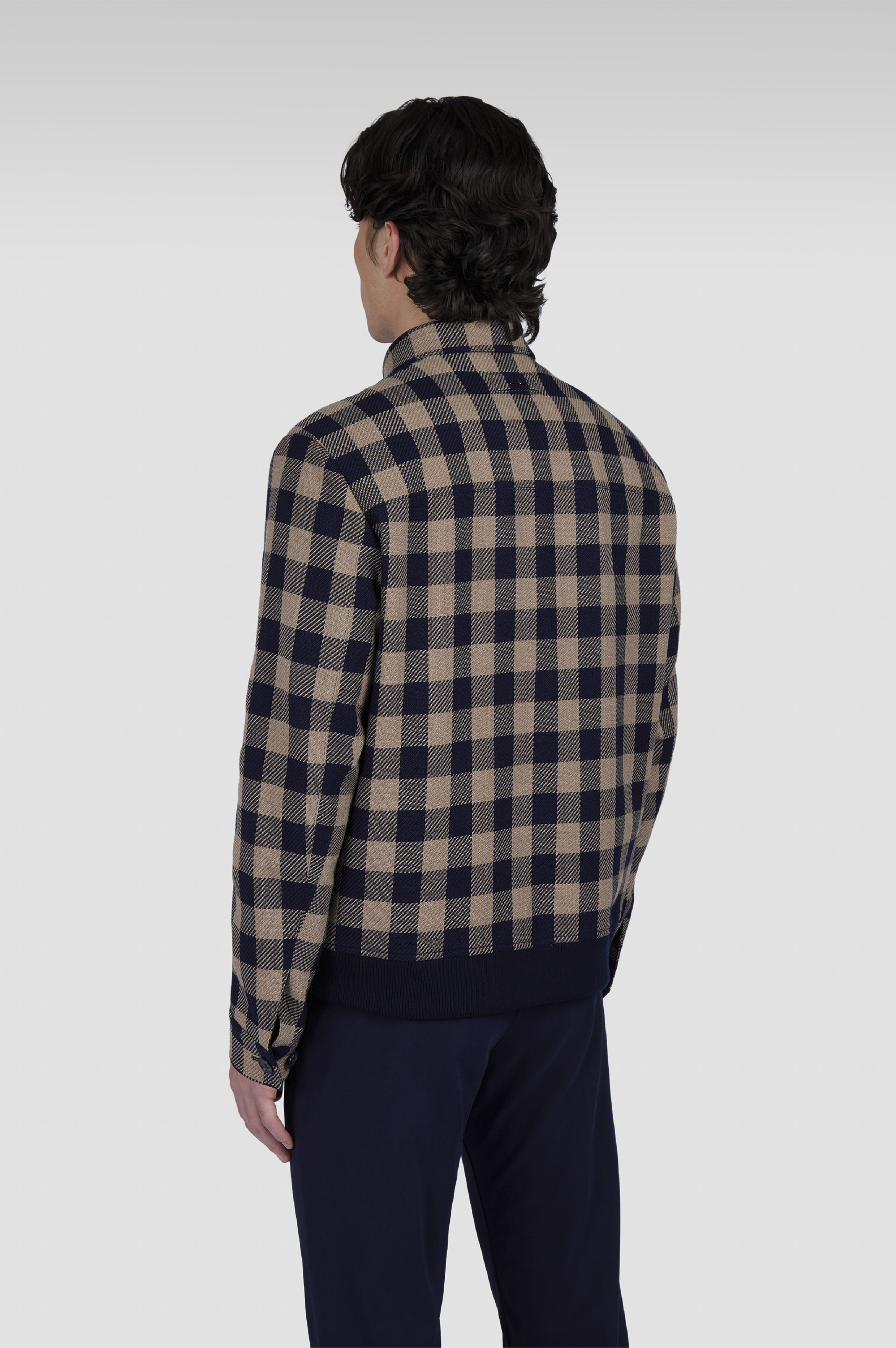 WOOL BLOUSON WITH CHECK PATTERN - 3