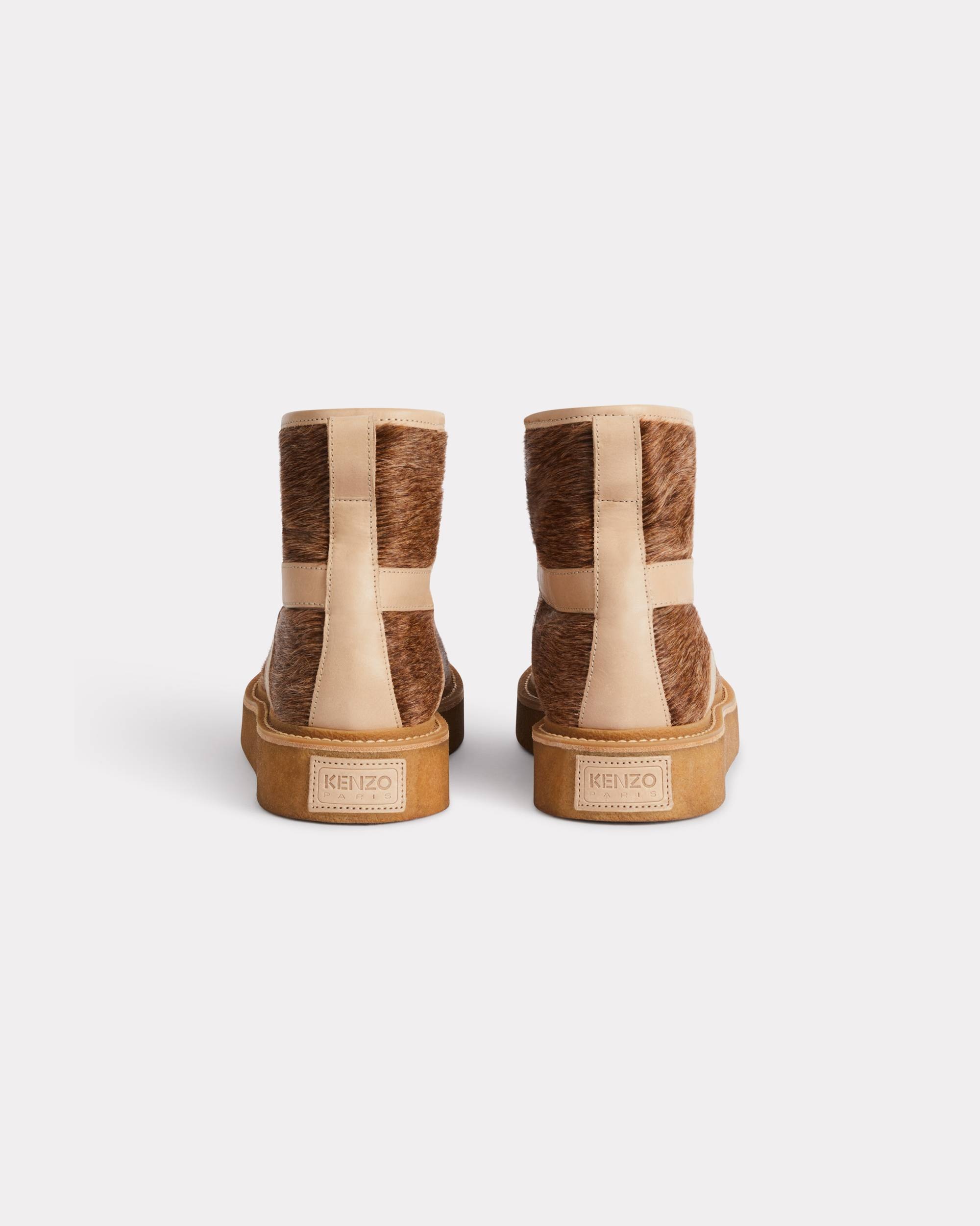 'KENZO Yuki' pony leather lace-up boots for men - 2