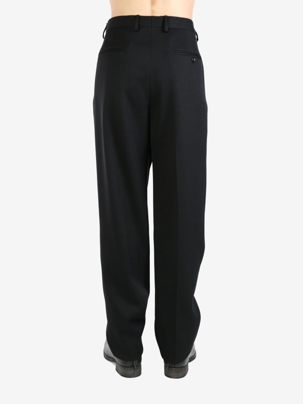 high-waisted tapered-leg wool trousers - 4