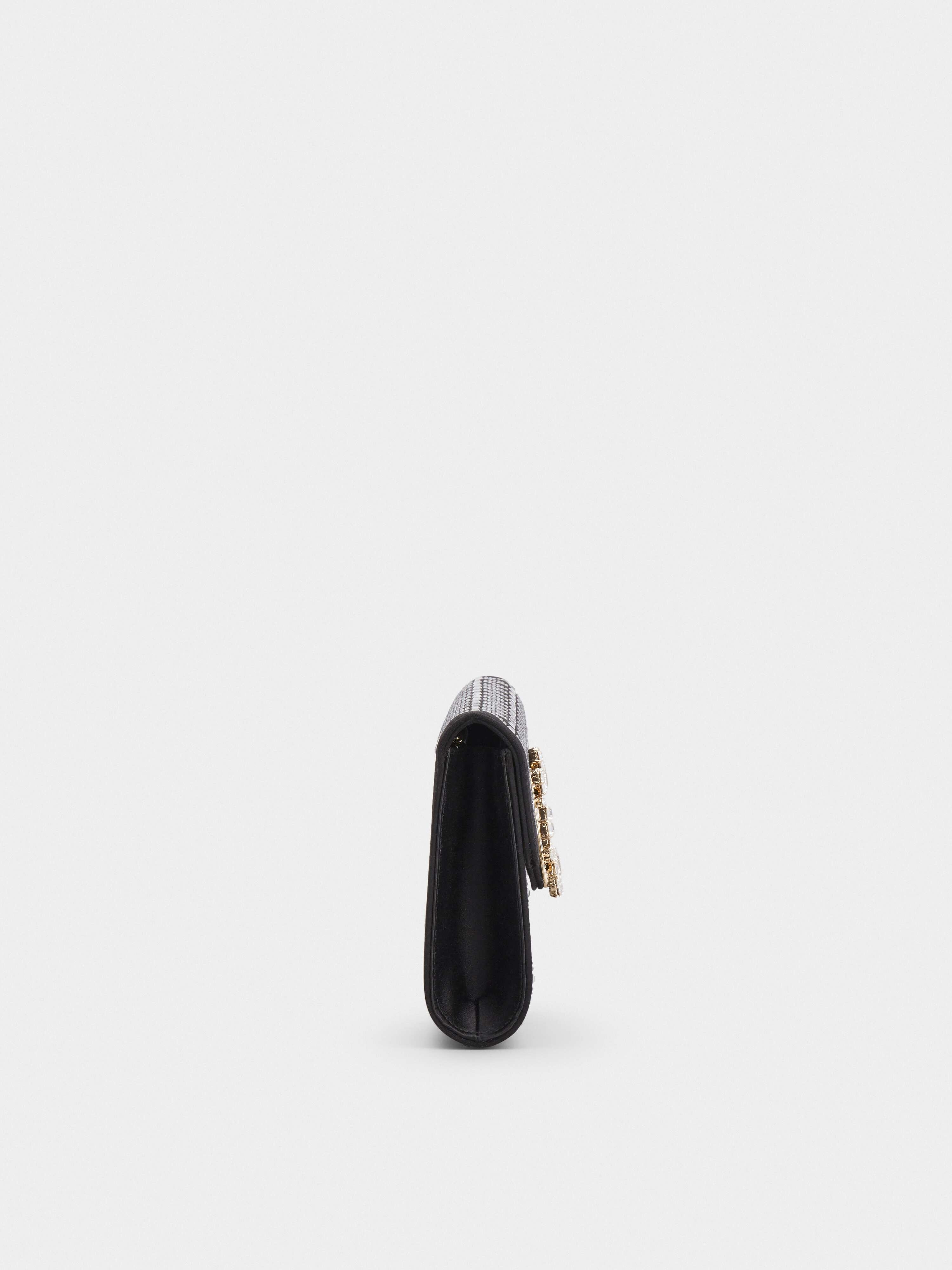 Broche Vivier Buckle Queeny Clutch in Satin - 4