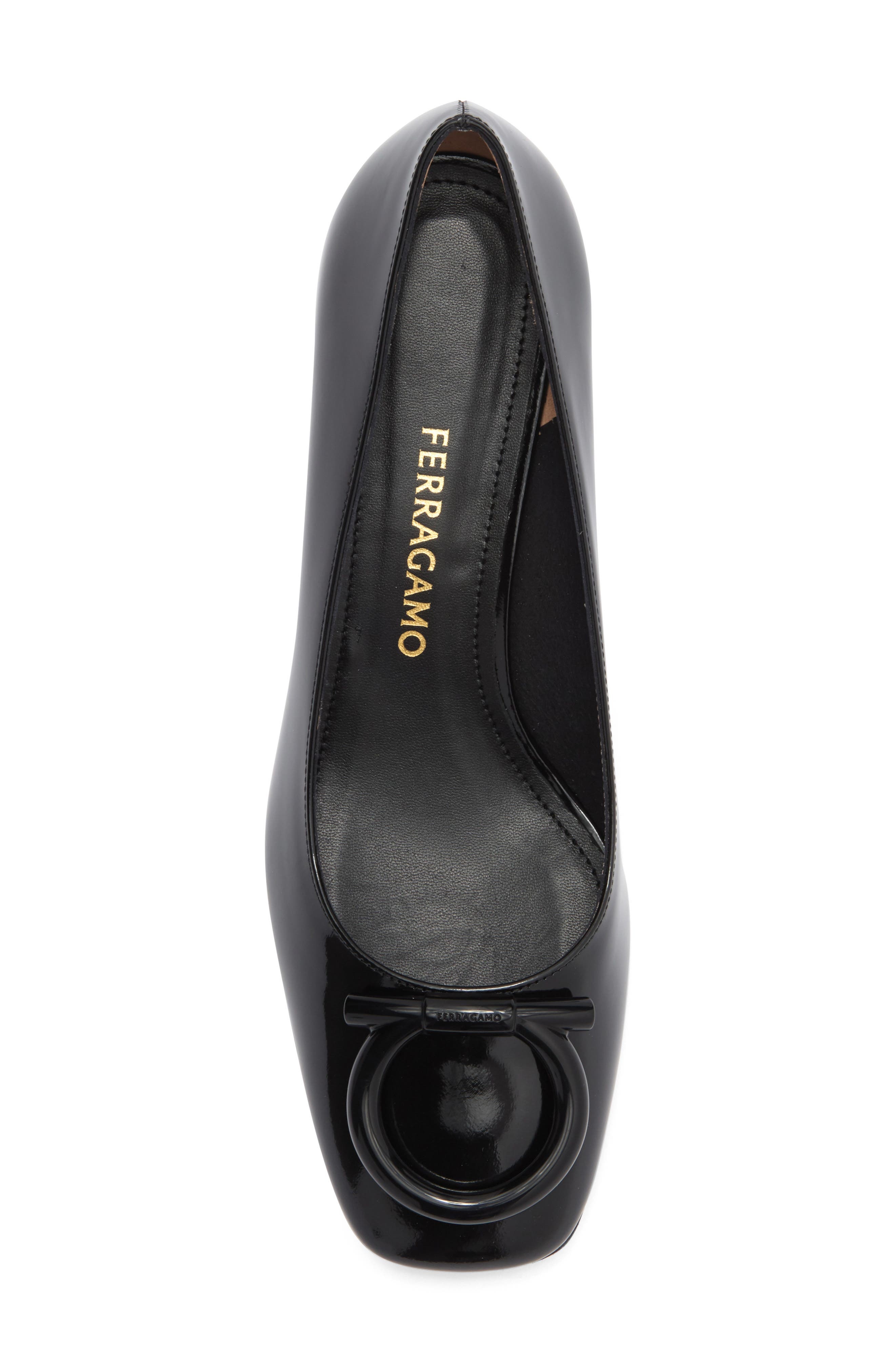 FERRAGAMO Mara Gancio Block Heel Pump in Nero at Nordstrom - 5