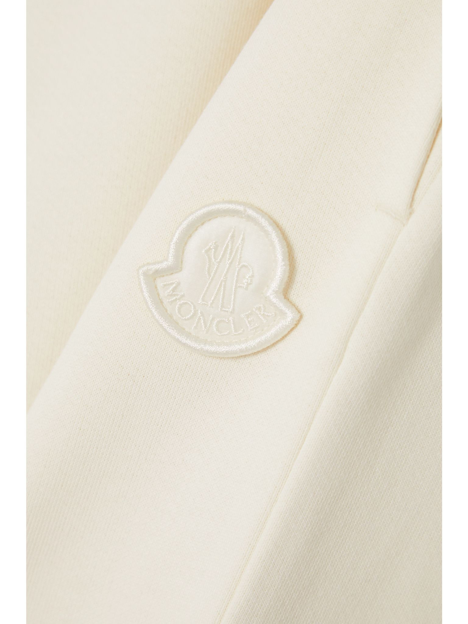 Striped tapered cotton-blend jersey track pants White - 4