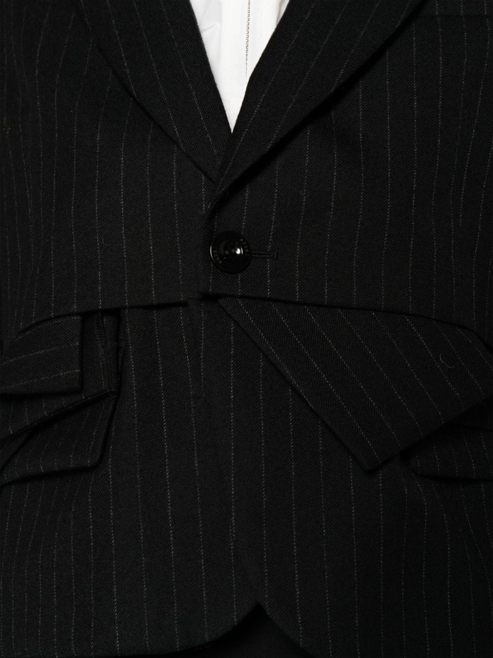 Chalk pinstriped wool blazer - 5