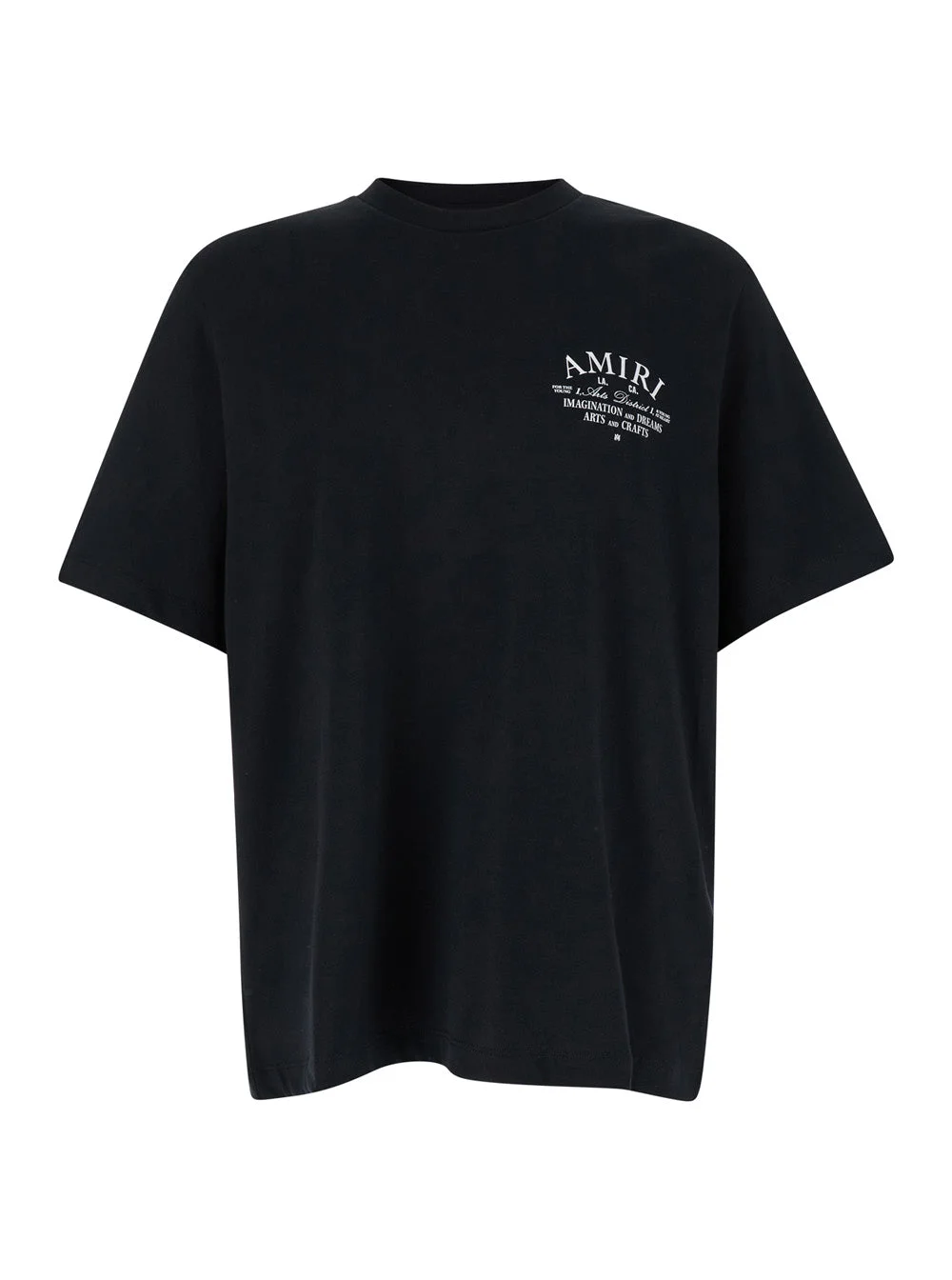 Amiri Men Black Crewneck T-Shirt With Amiri Arts District Logo Print In Cotton Man - 1