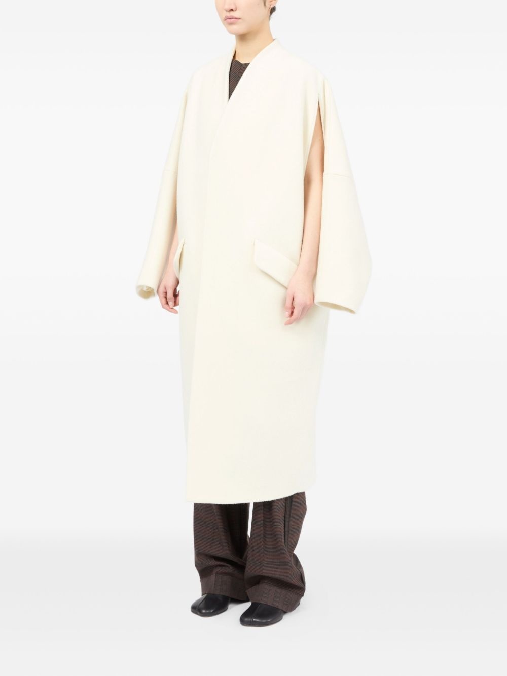 asymmetric zip-front coat - 3