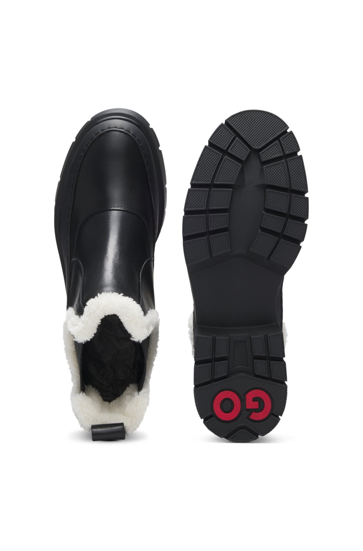 LEATHER CHELSEA BOOTS WITH STUD TRIM - 3
