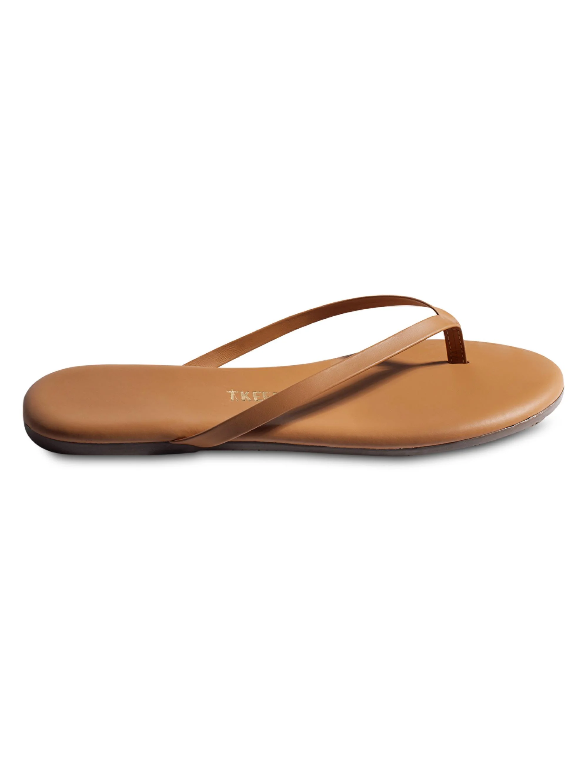 Women's Foundations Matte Leather Flip Flops - Tan - 1