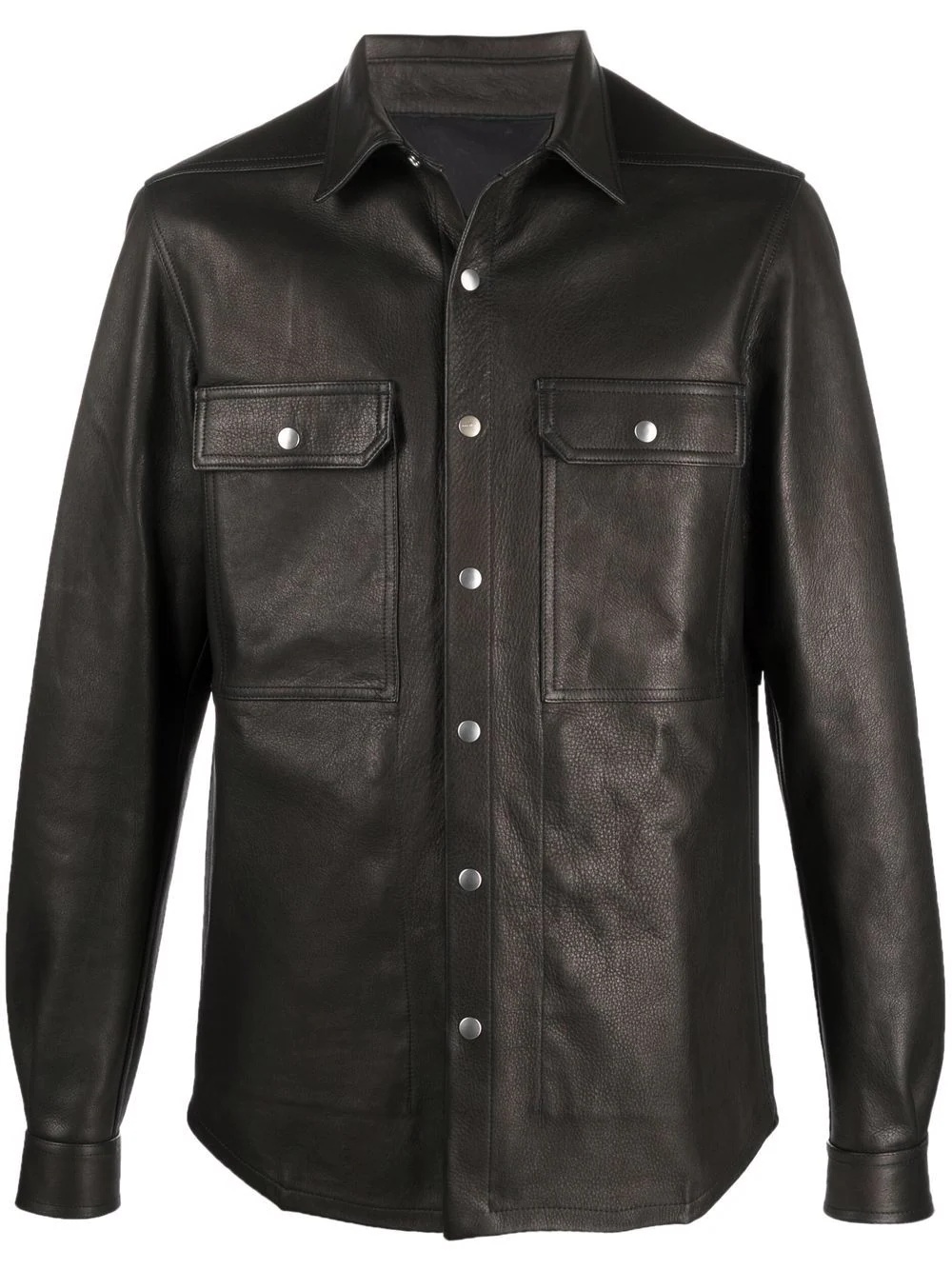 leather shirt jacket - 1