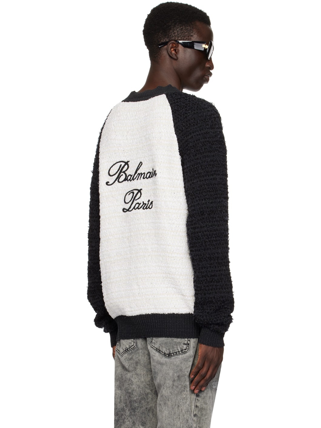 Off-White & Black Embroidered Cardigan - 3