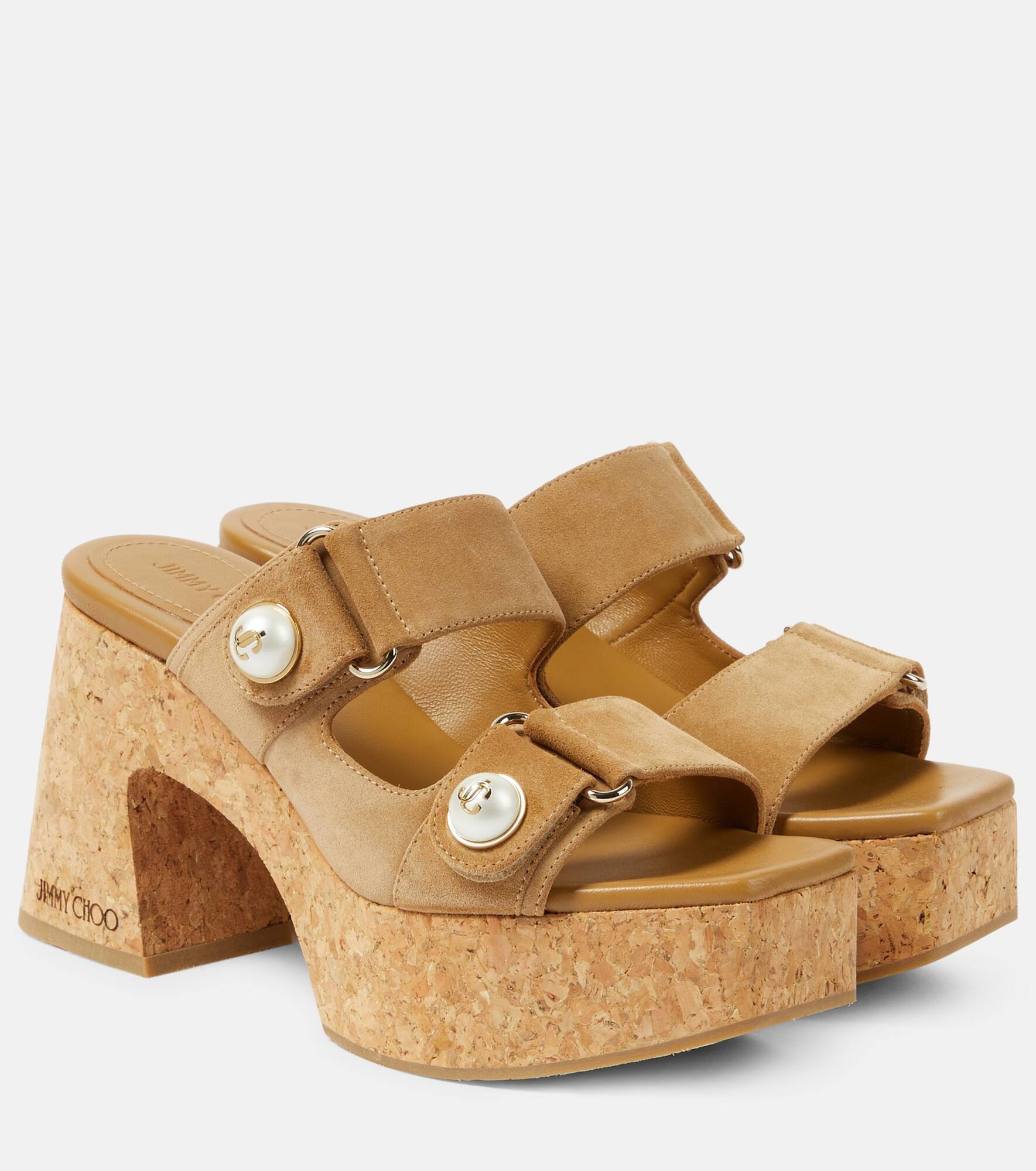 Faience suede platform sandals - 1