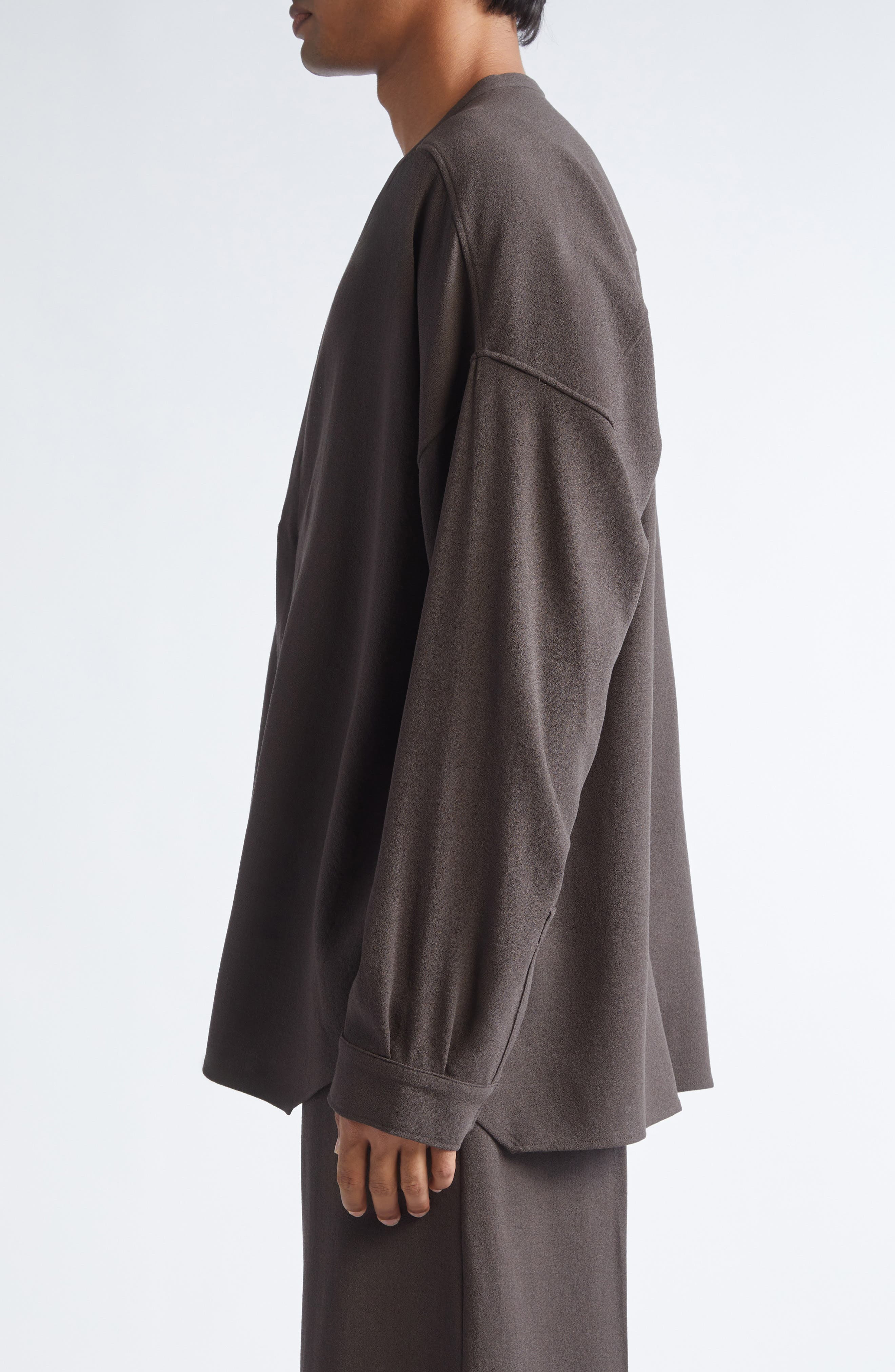 Rick Owens Lido Larry Virgin Wool Shirt in Dark Dust at Nordstrom - 4