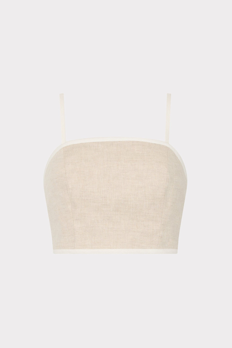 Nyrie Linen Contrast Crop Top 1