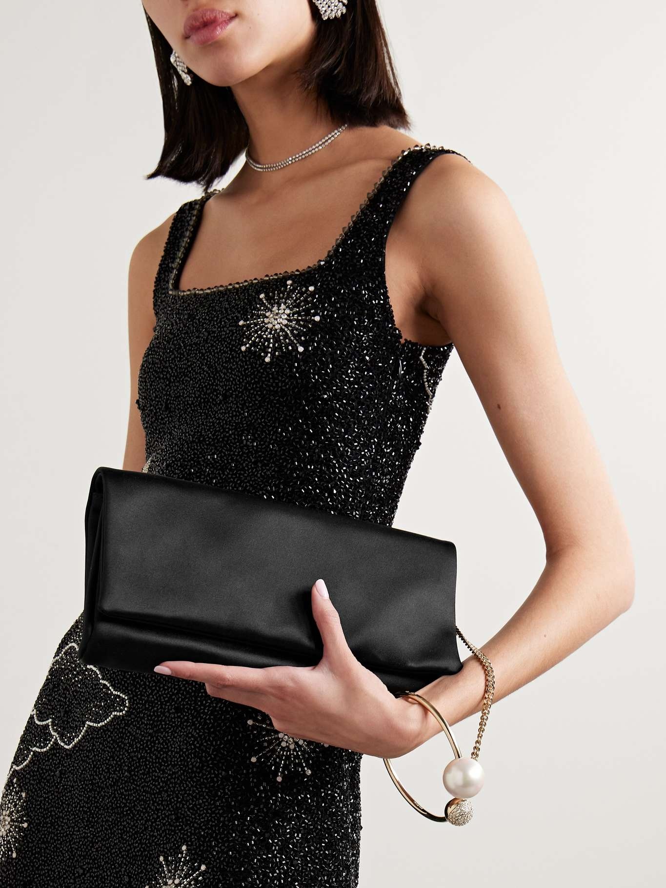 Xandra embellished satin clutch - 2