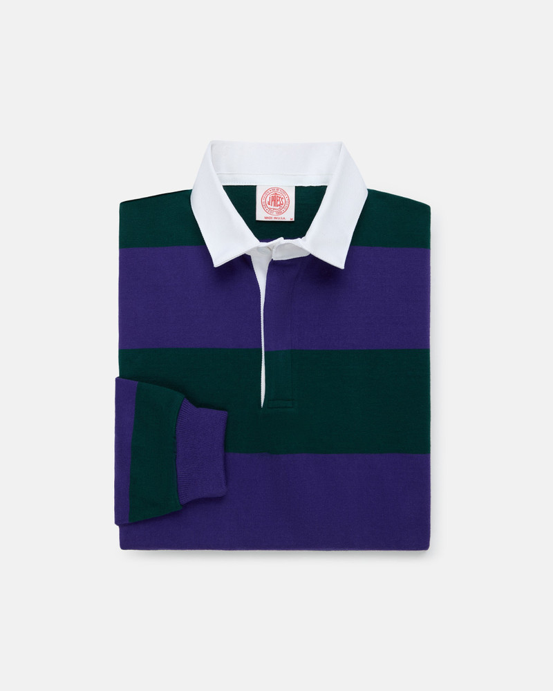 J. PRESS MADE-IN-USA PURPLE GUARD STRIPE COTTON RUGBY outlook