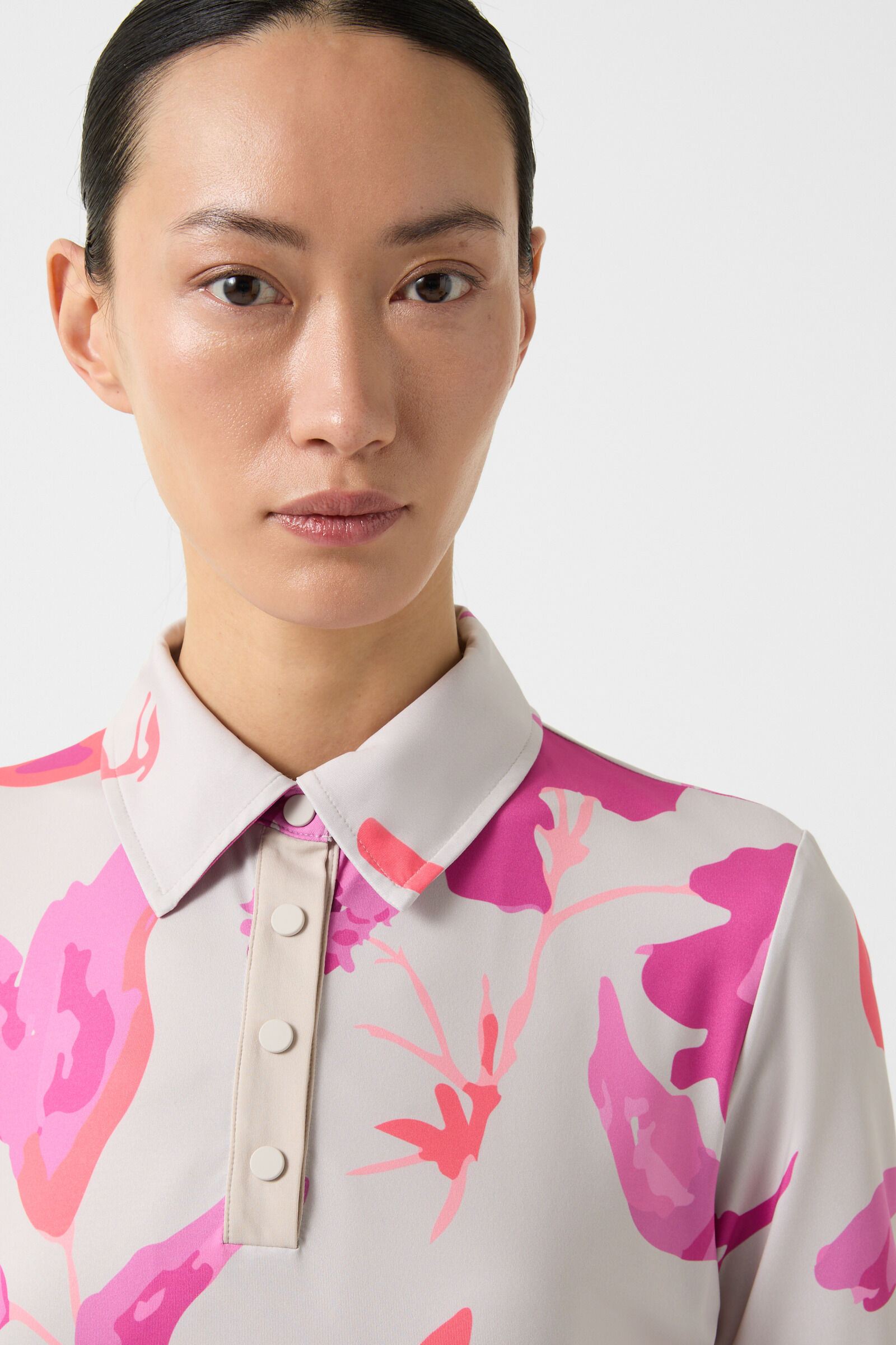 Linny functional polo dress in Beige/Pink - 6