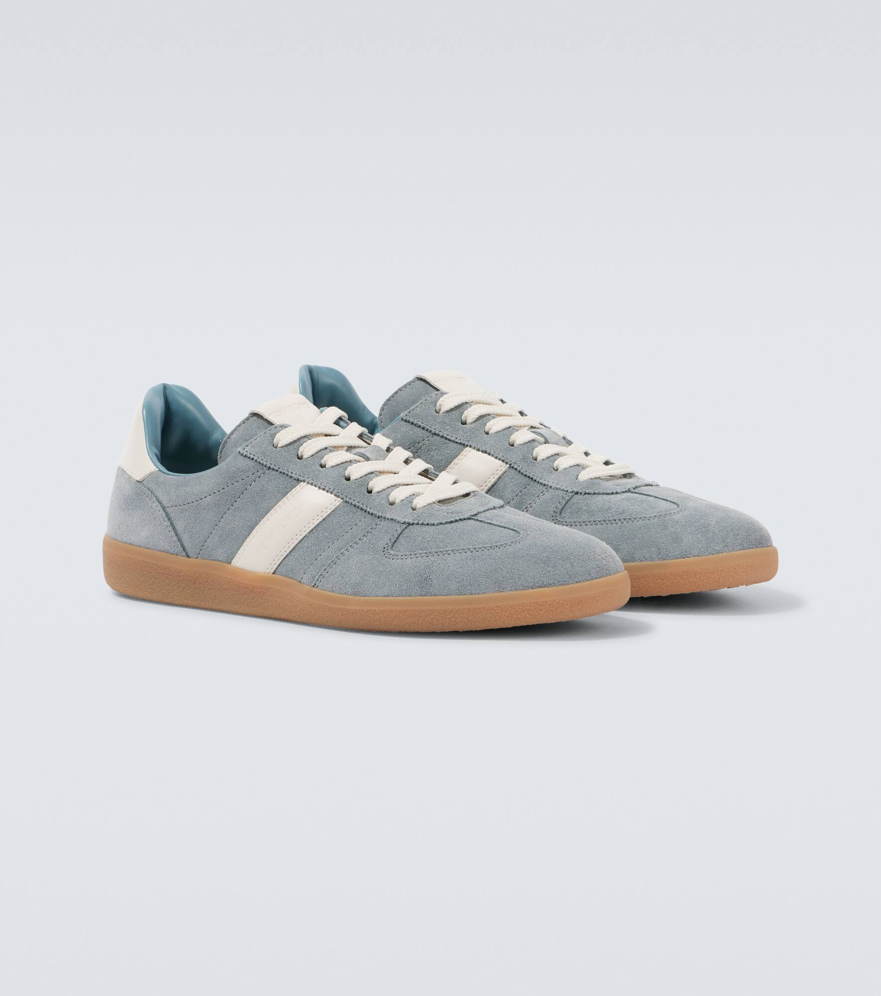 Archer leather-trimmed suede sneakers - 5