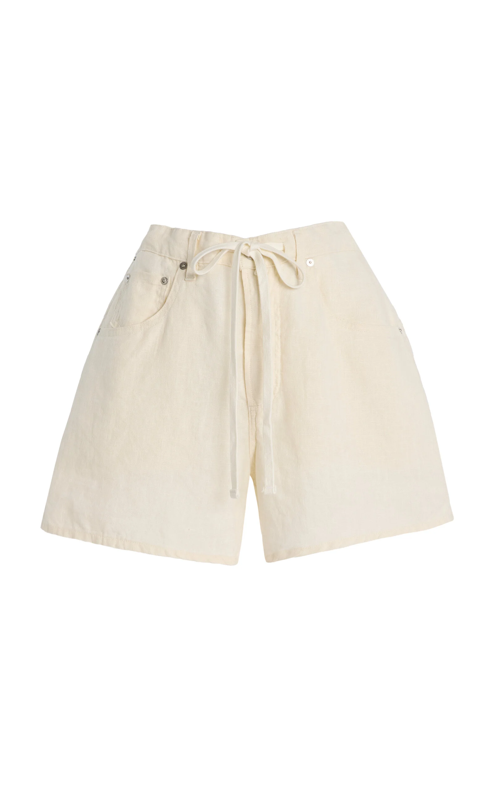Brynn Linen Drawstring Shorts ivory - 1