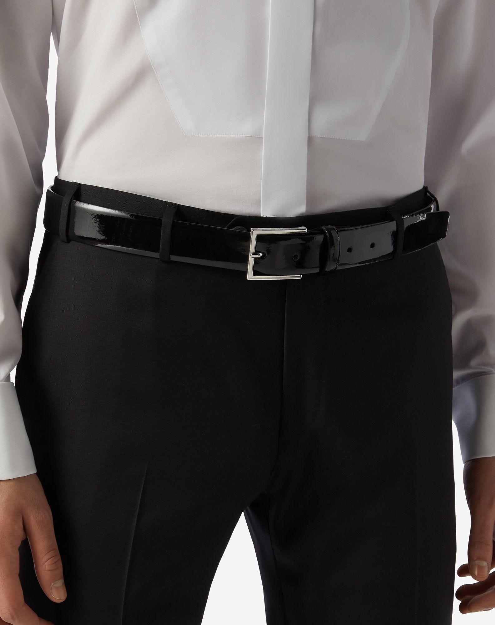 Black patent leather belt - 3