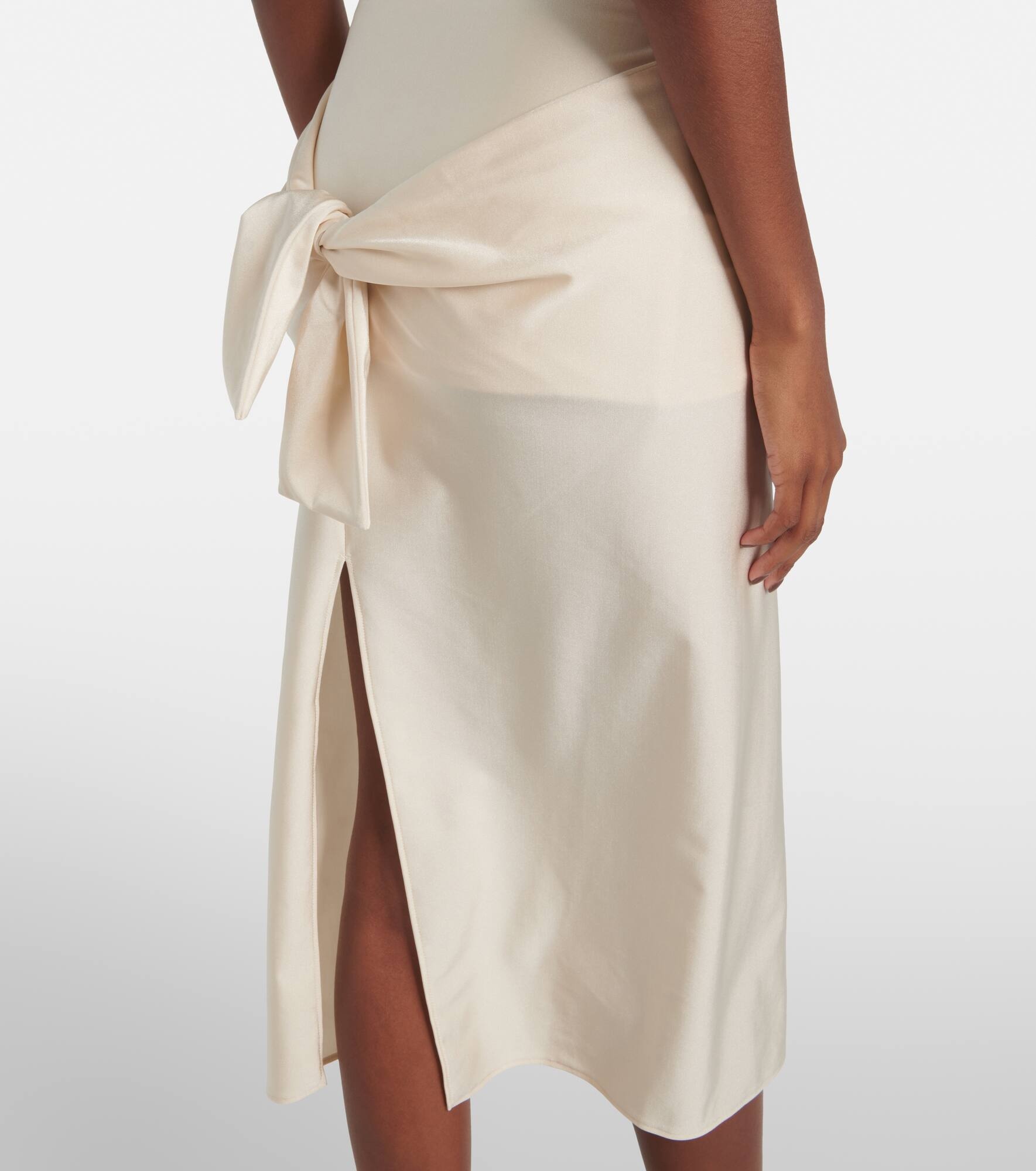 Gala tie-front jersey midi dress - 5