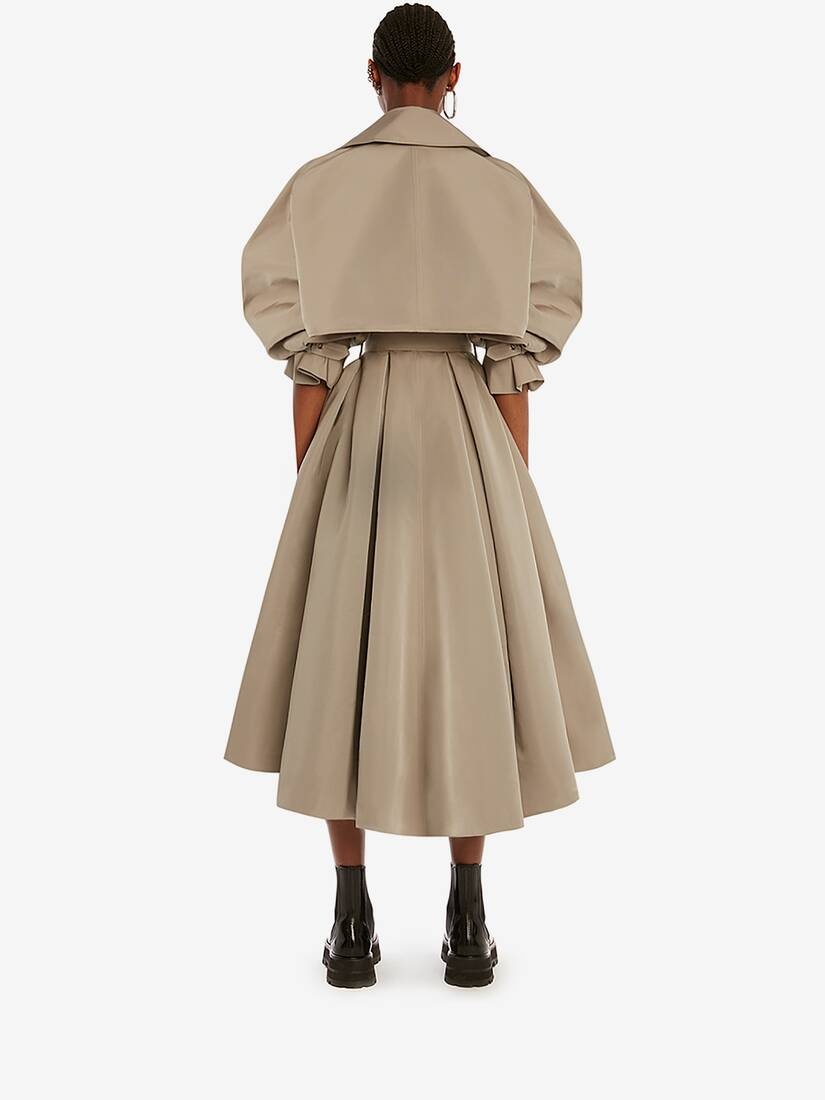Polyfaille Parachute Trench Coat in Stone - 4