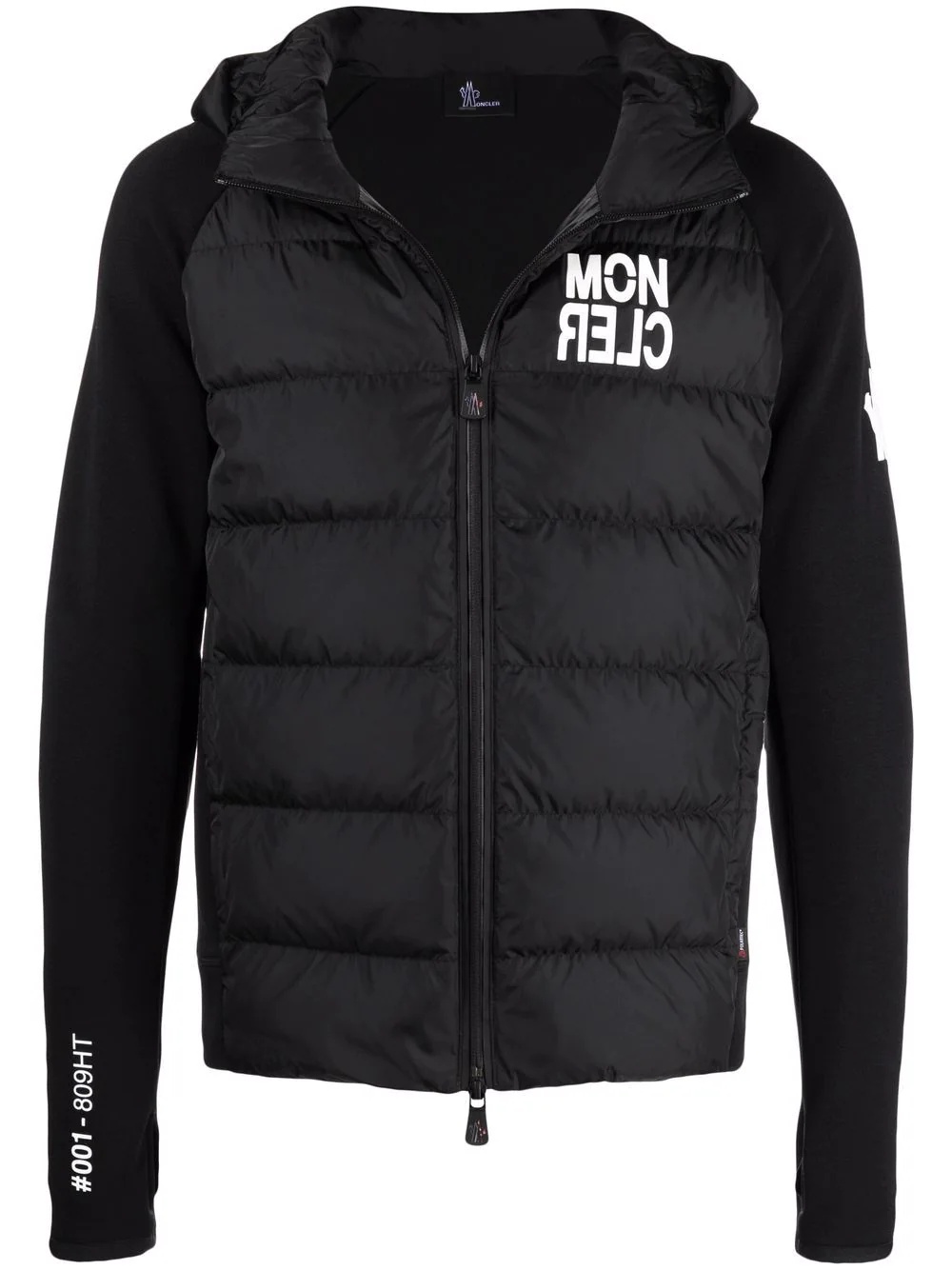 logo-printed hooded padded jacket - 1