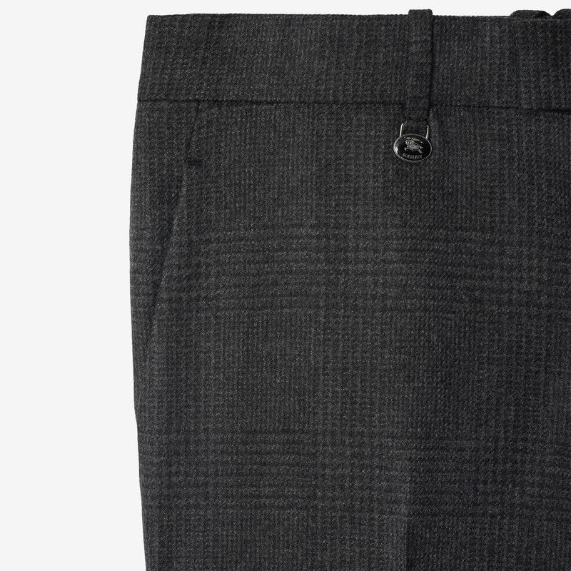 Check Wool Cashmere Tailored Trousers 6