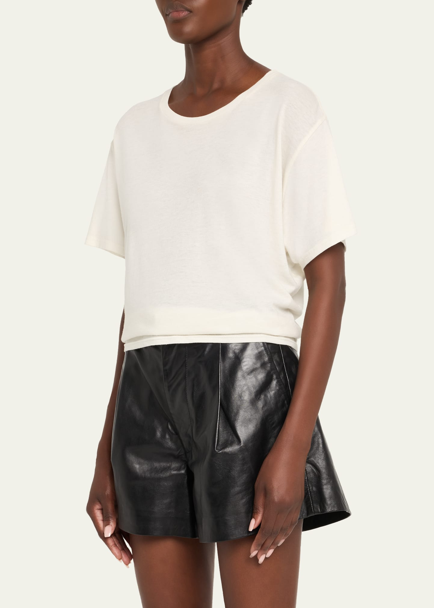 Cashmere-Blend Tight Waist Tee - 4