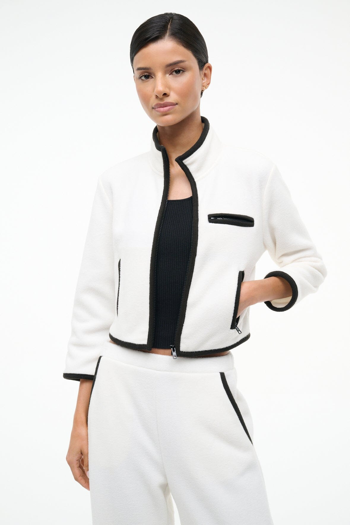 STAUD JETER JACKET IVORY BLACK - 3