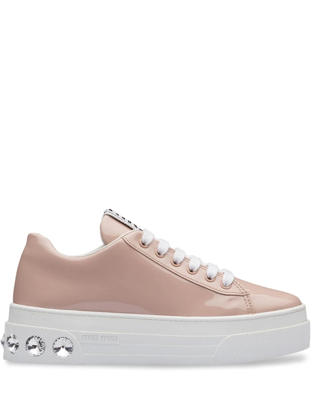 crystal embellished platform sneakers - 1