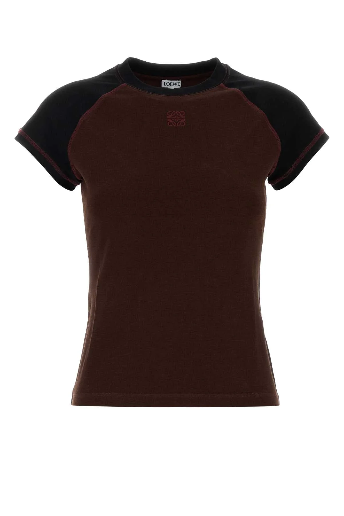 Loewe Women Brown Stretch Cotton Blend T-Shirt - 1