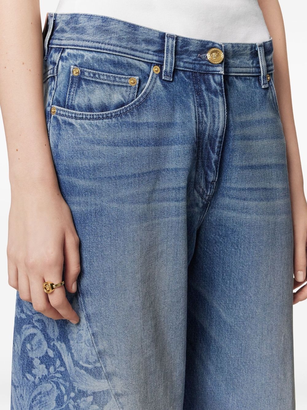 Barocco-pattern jeans - 5