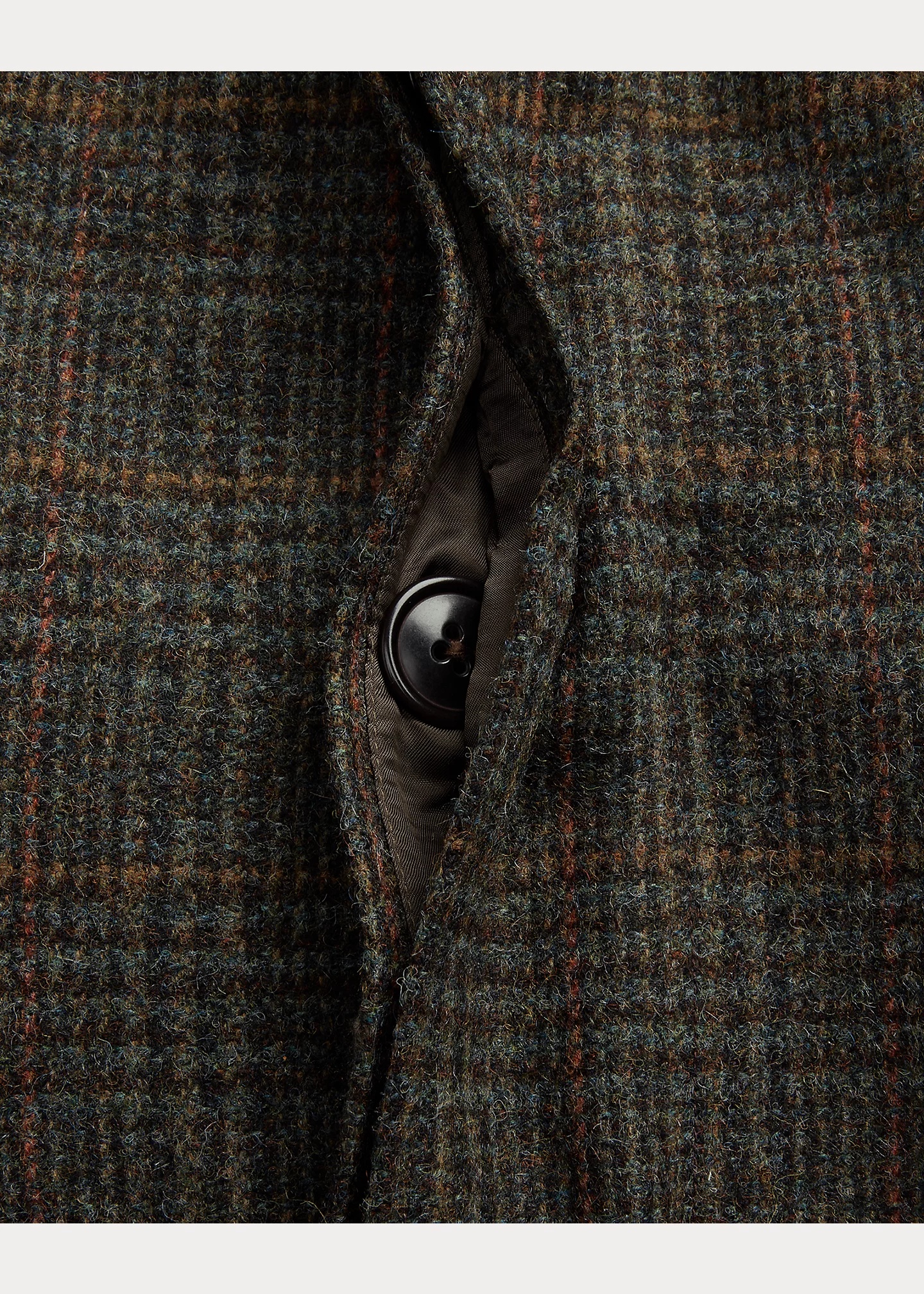 Velvet-Collar Plaid Shetland Wool Coat - 8