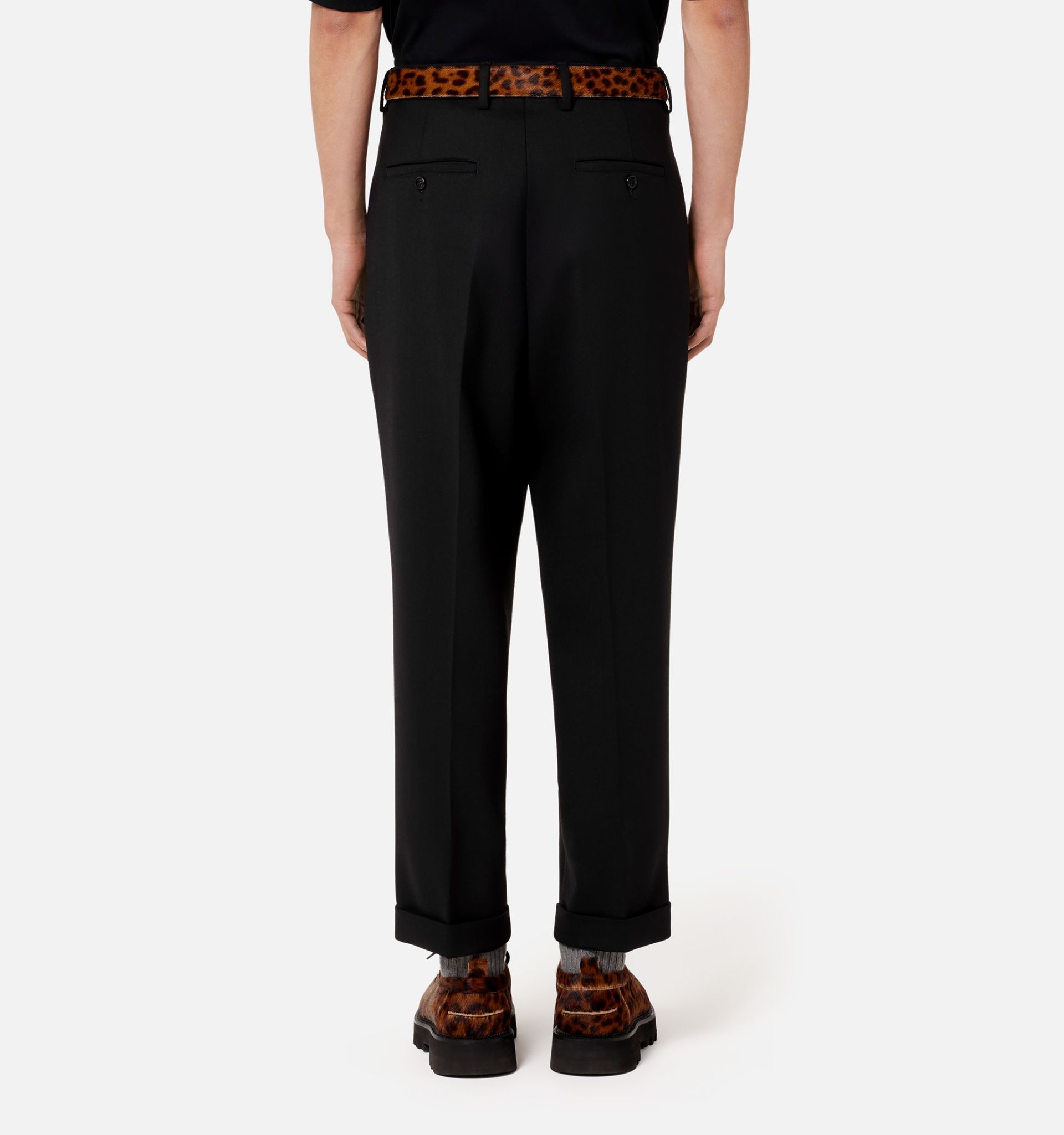 Carrot Fit Trousers With Hem And Pleats - 5