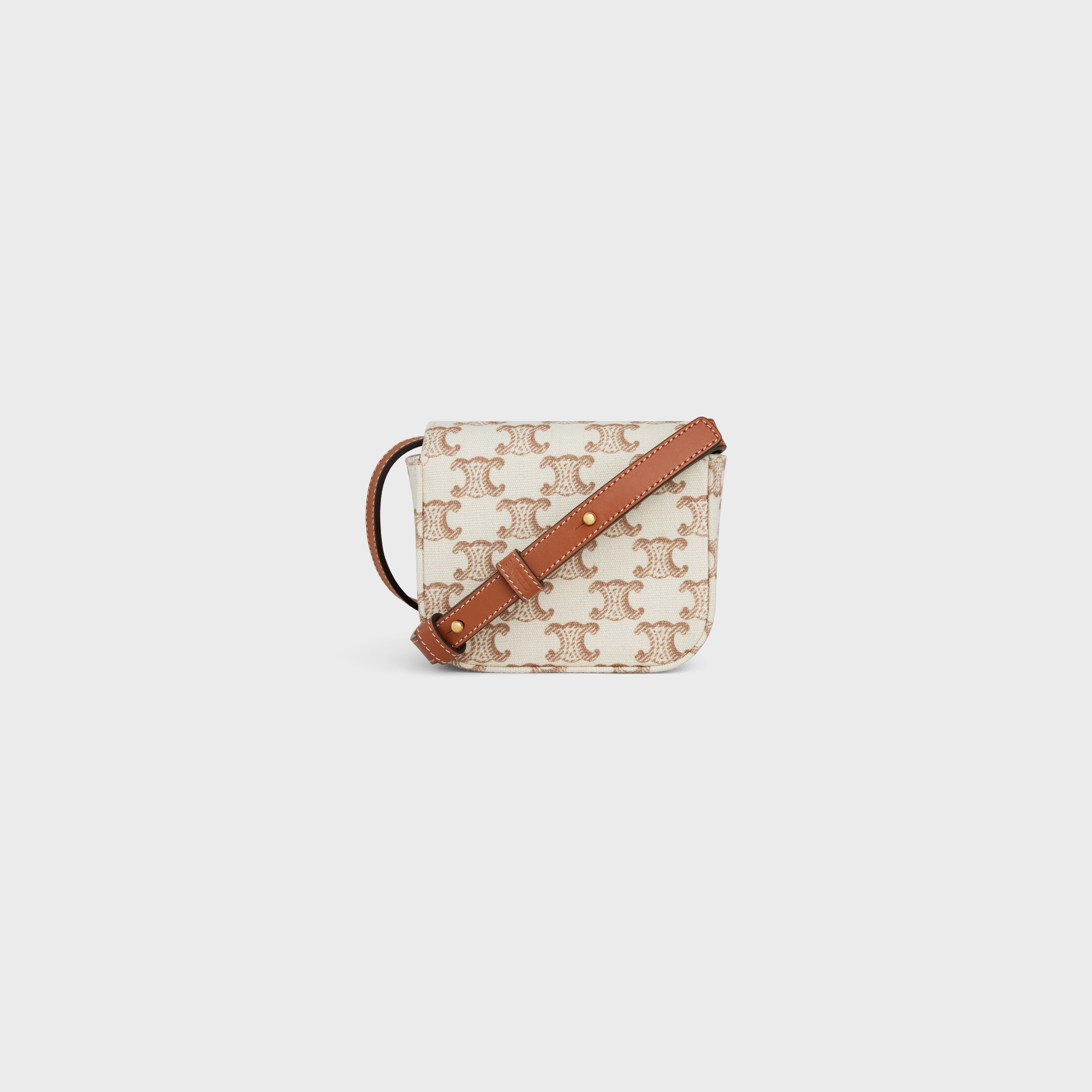 【限定数量】 Celine Mini Claude in Triomphe Canvas Calfskin CELINE MINI CLAUDE IN TRIOMPHE CANVAS AND CALFSKIN