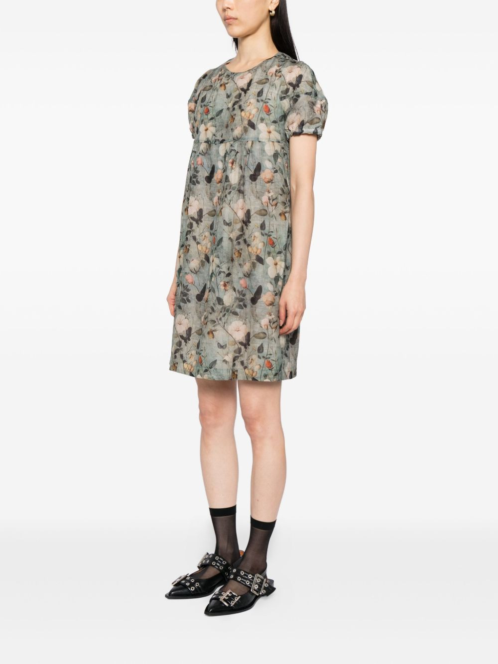 floral-print babydoll dress - 3