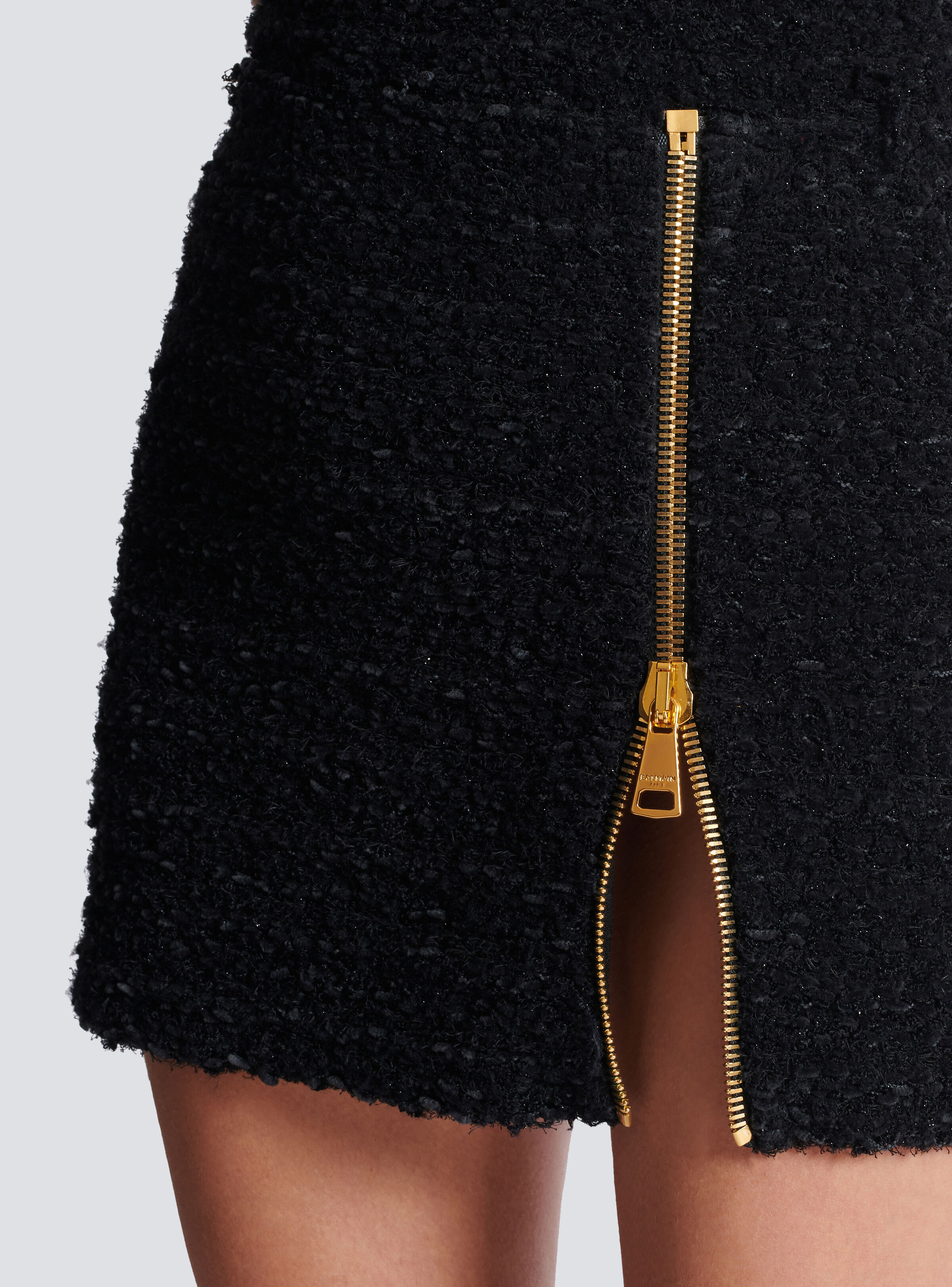 Short zipped tweed skirt - 7