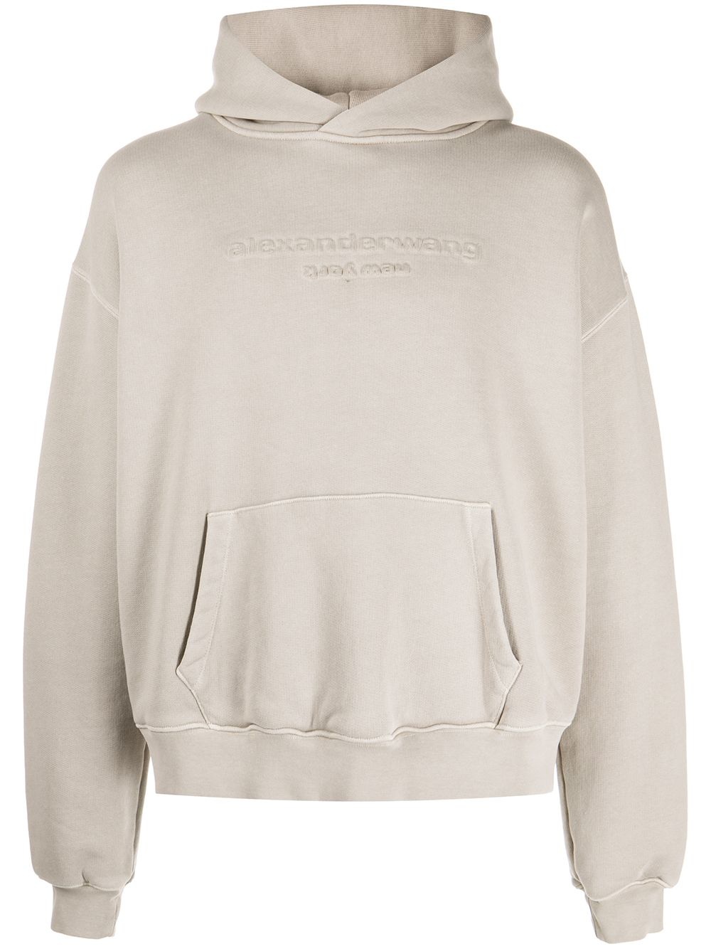 logo-embossed cotton hoodie - 1