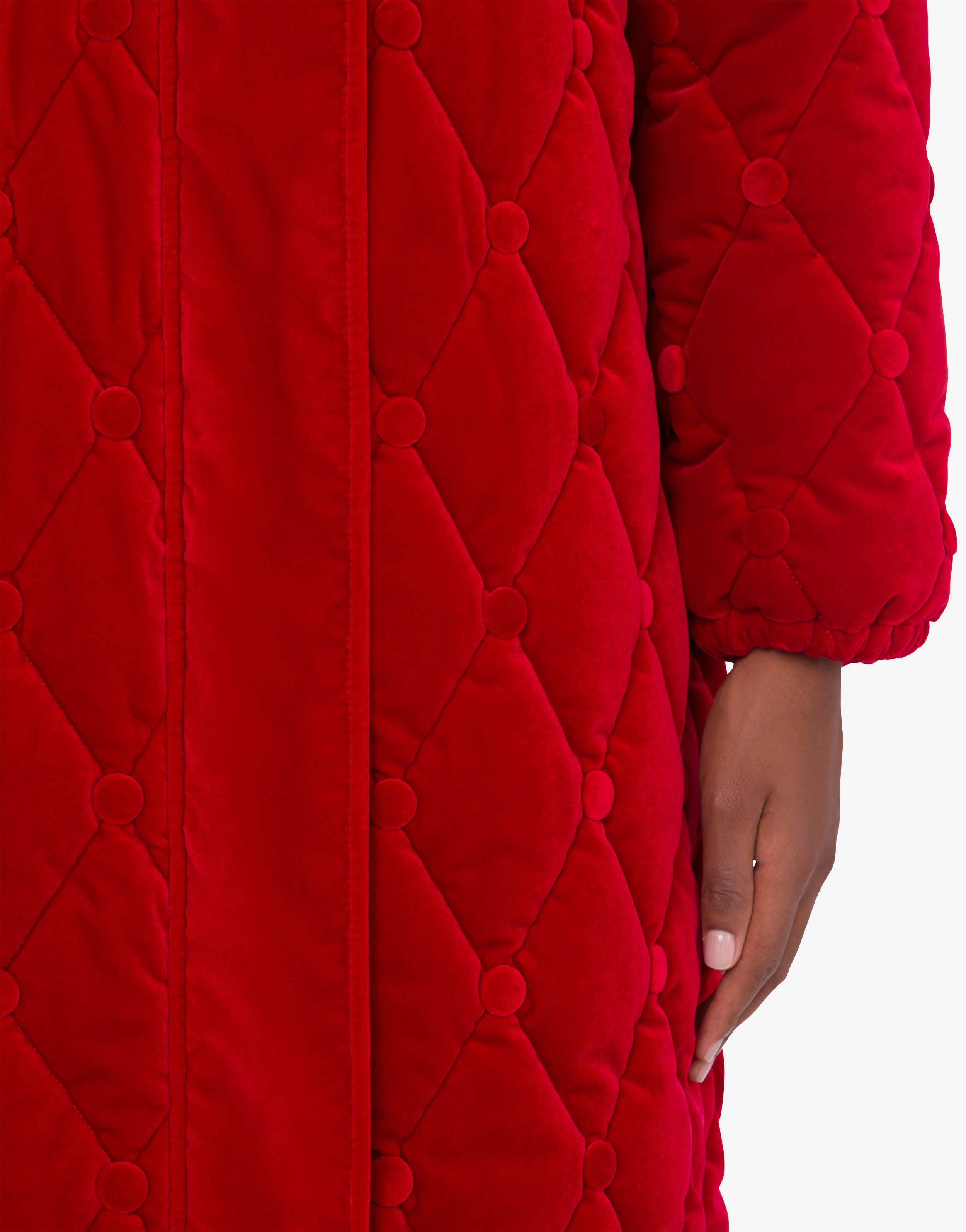 QUILTED VELVET COAT - 4