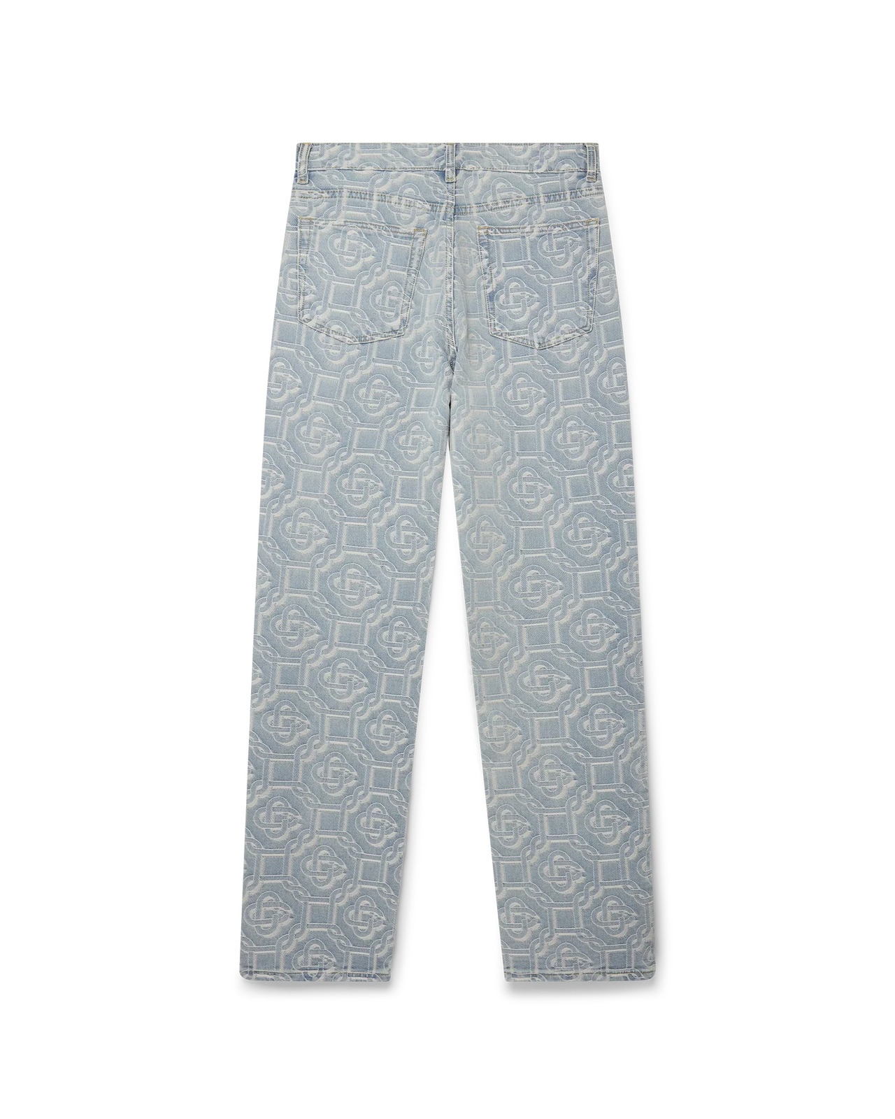 Bleached Classic Monogram Straight Leg Jeans - 4