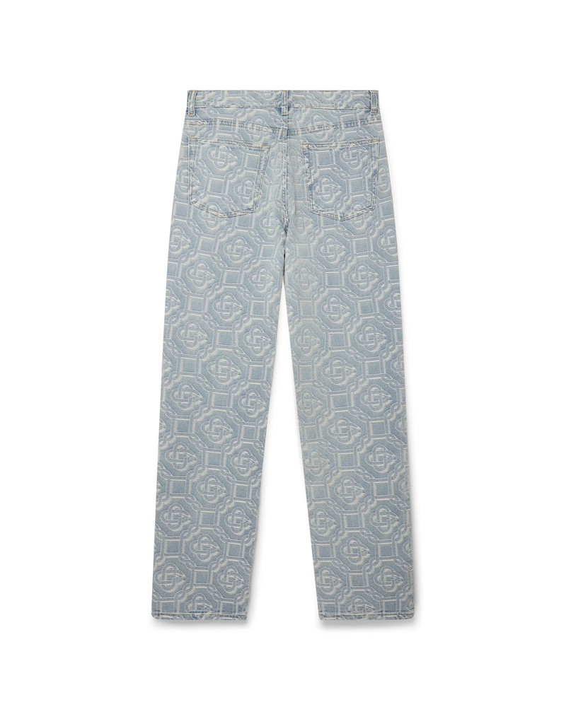 Bleached Classic Monogram Straight Leg Jeans 4
