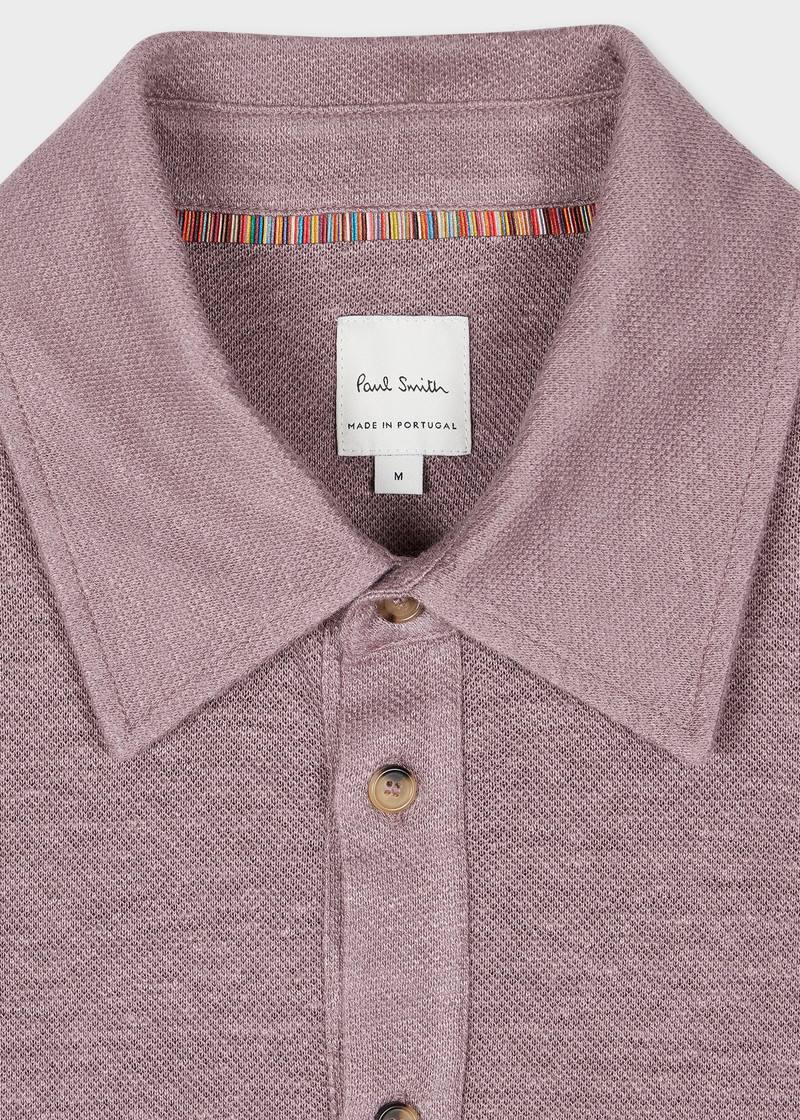 Paul Smith Mauve Linen Piqué Polo Shirt outlook