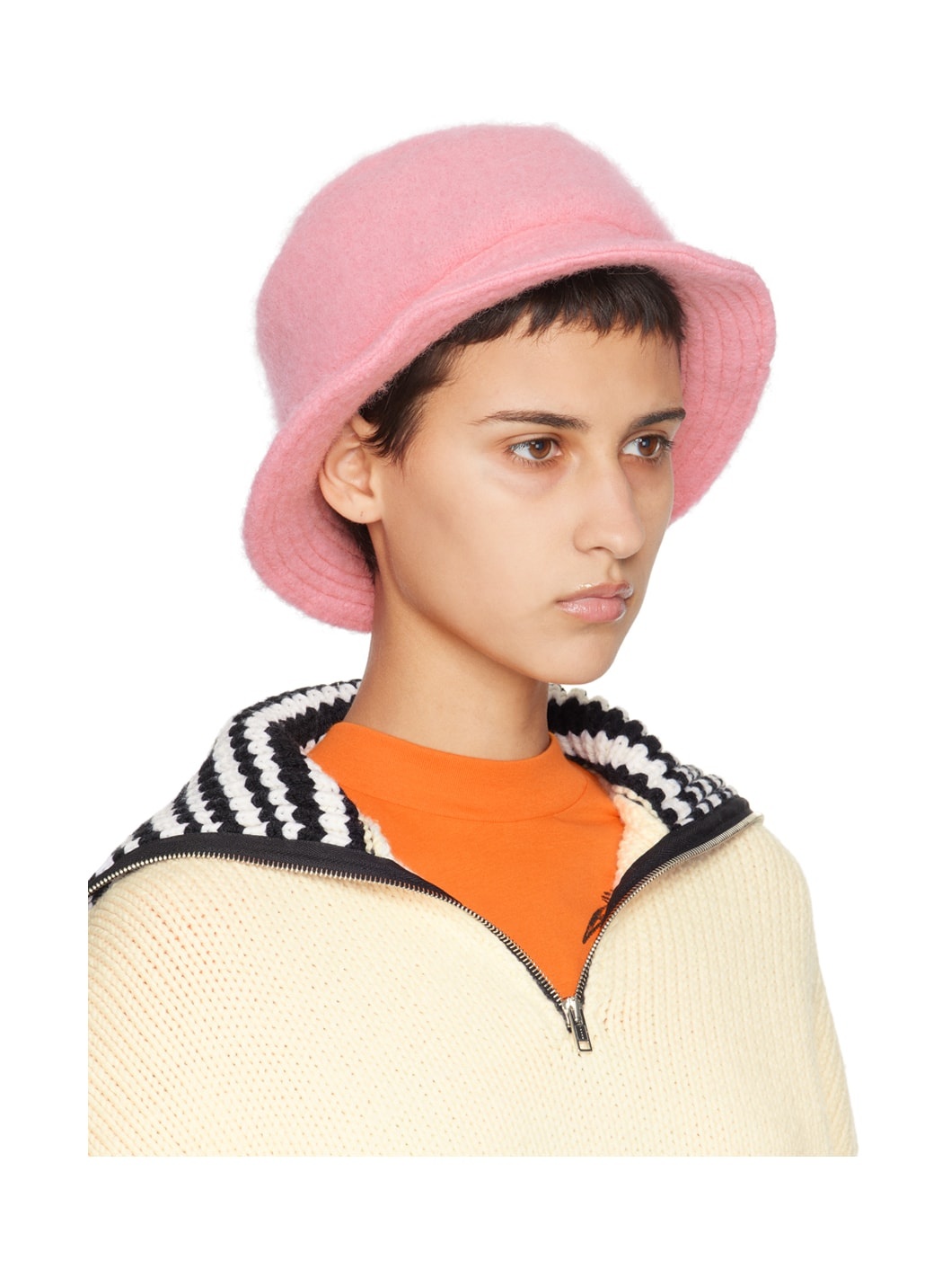 Pink Brushed Alpaca Bucket Hat - 2
