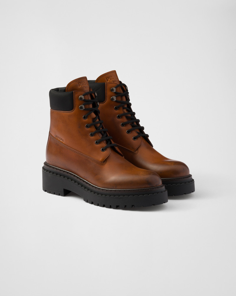 Leather and Re-Nylon booties - 1