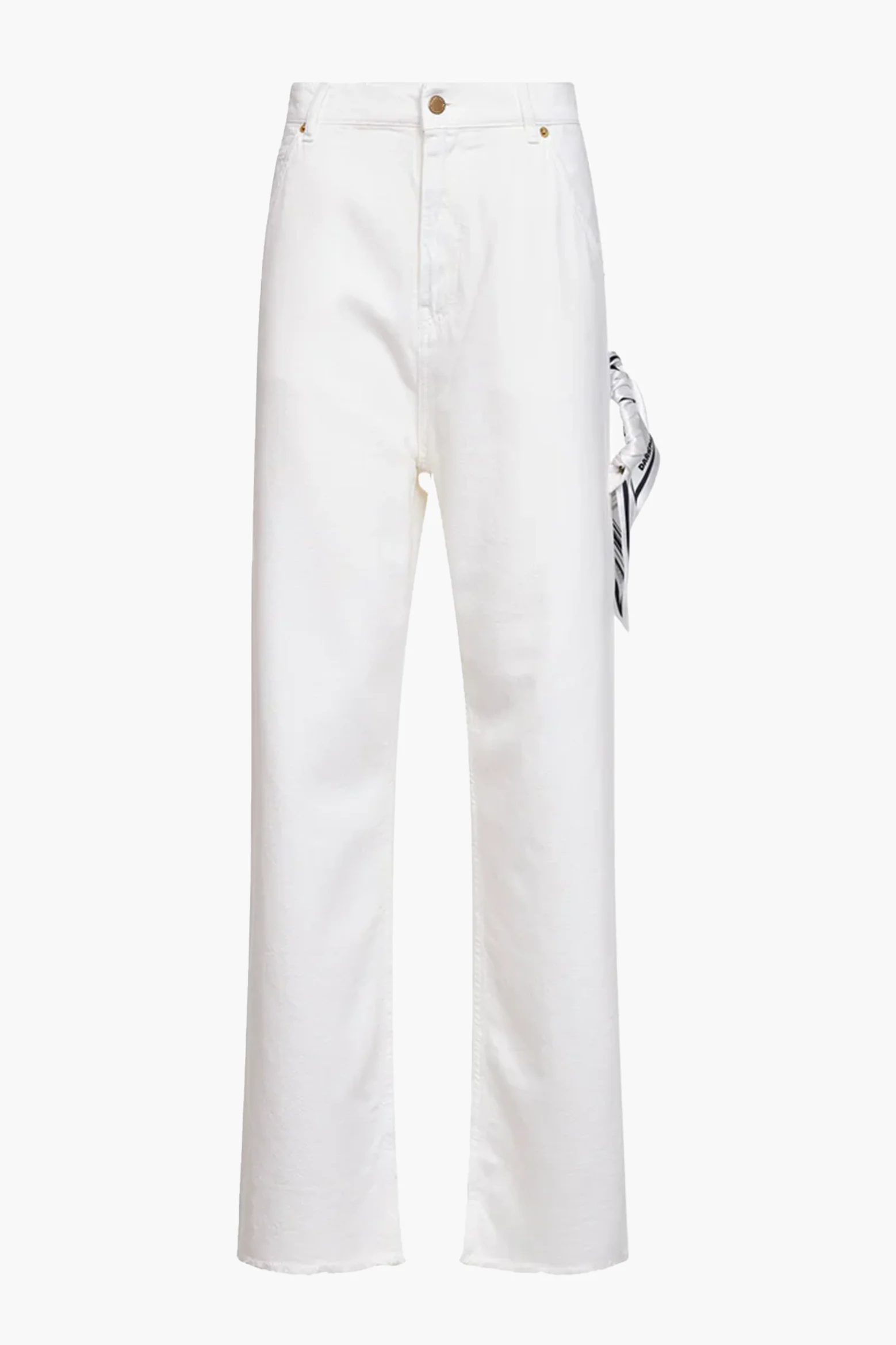 LISA - SCARF ADORNED LOOSE FIT CARPENTER TENCEL DENIM - 1
