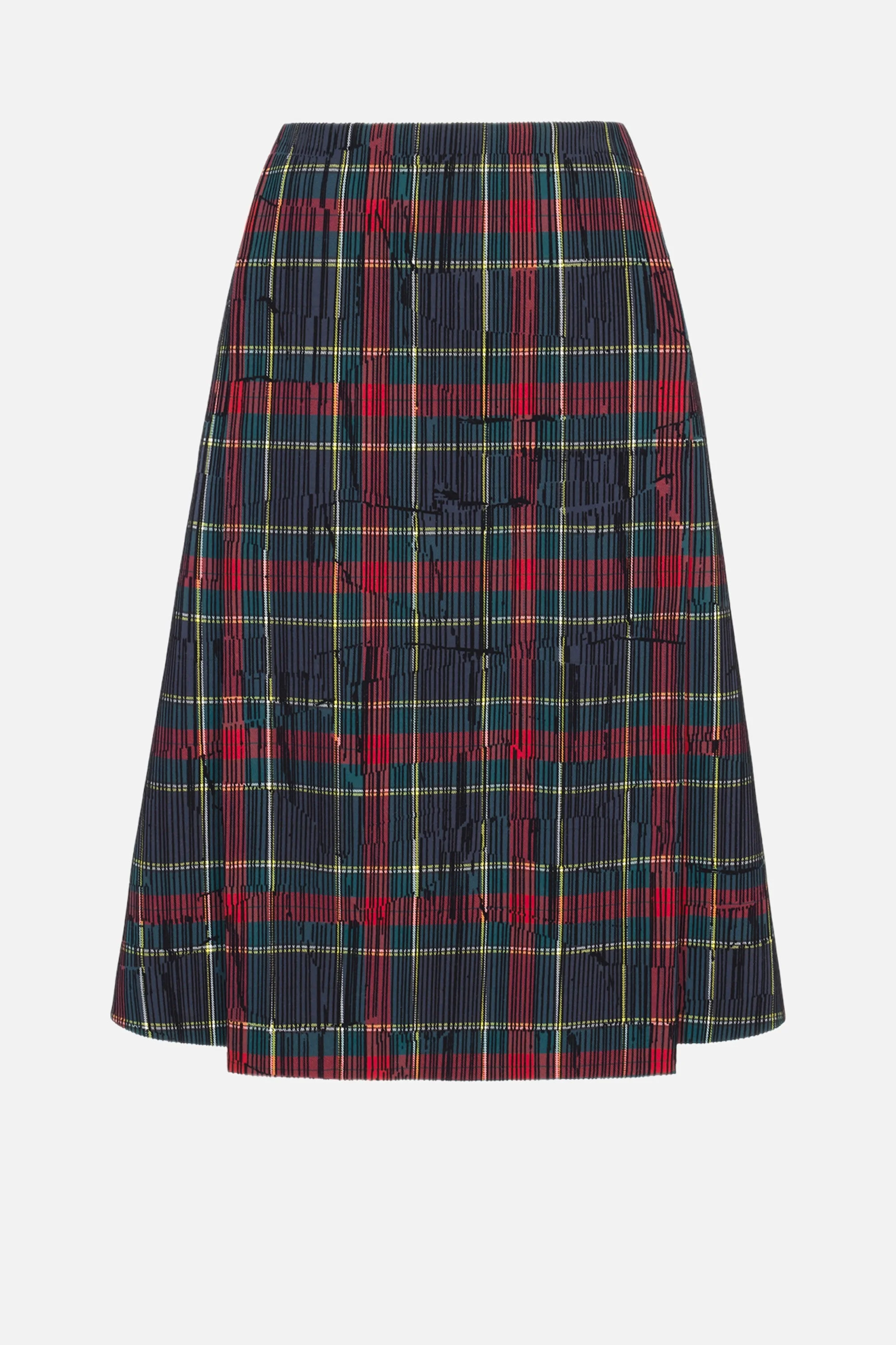 Ifsa Skirt in Red & Green Flocked Check - 1