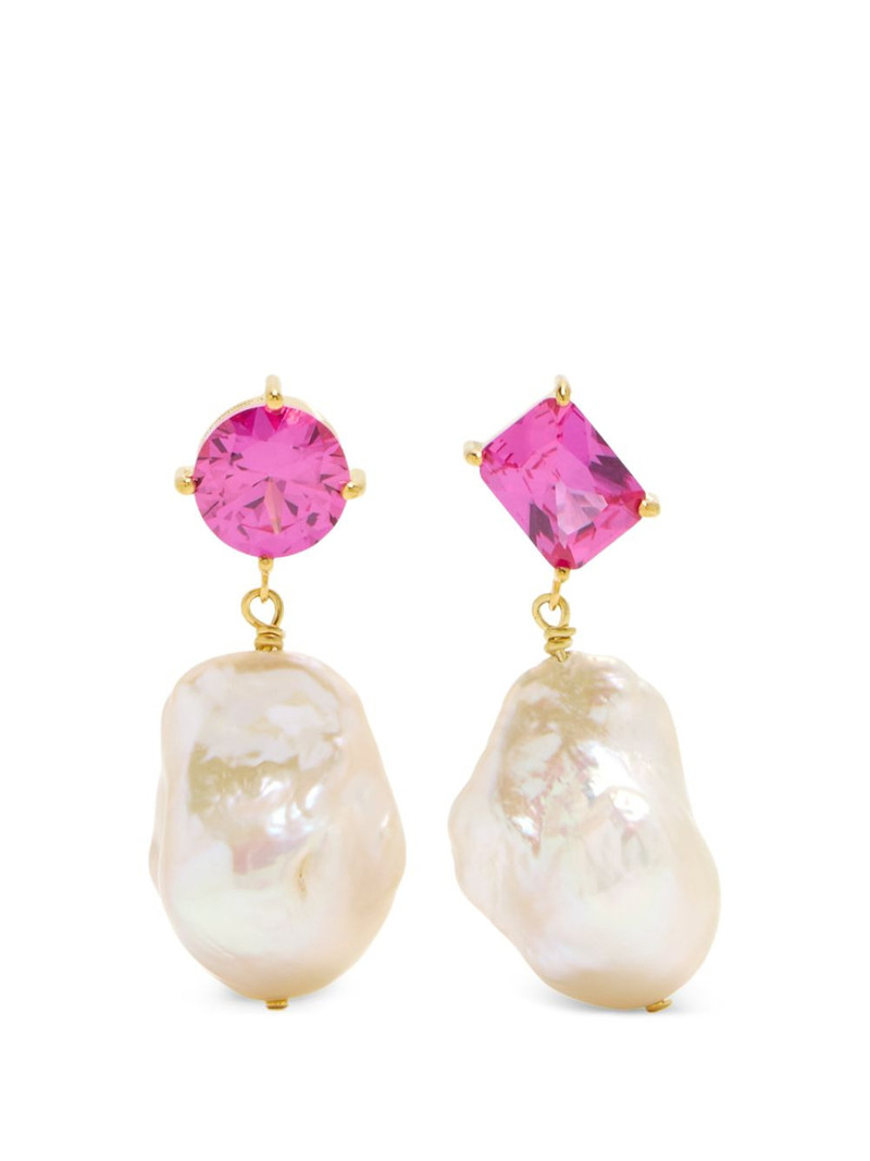 pink pearl drop earrings 1